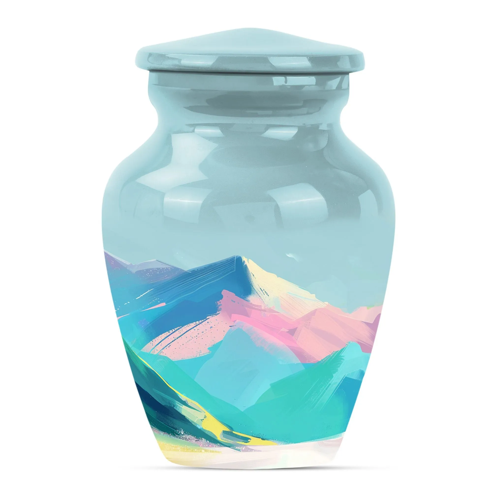 MOUNTAINS Reverence: Purple Meadow Themed Burial Cremation Urn