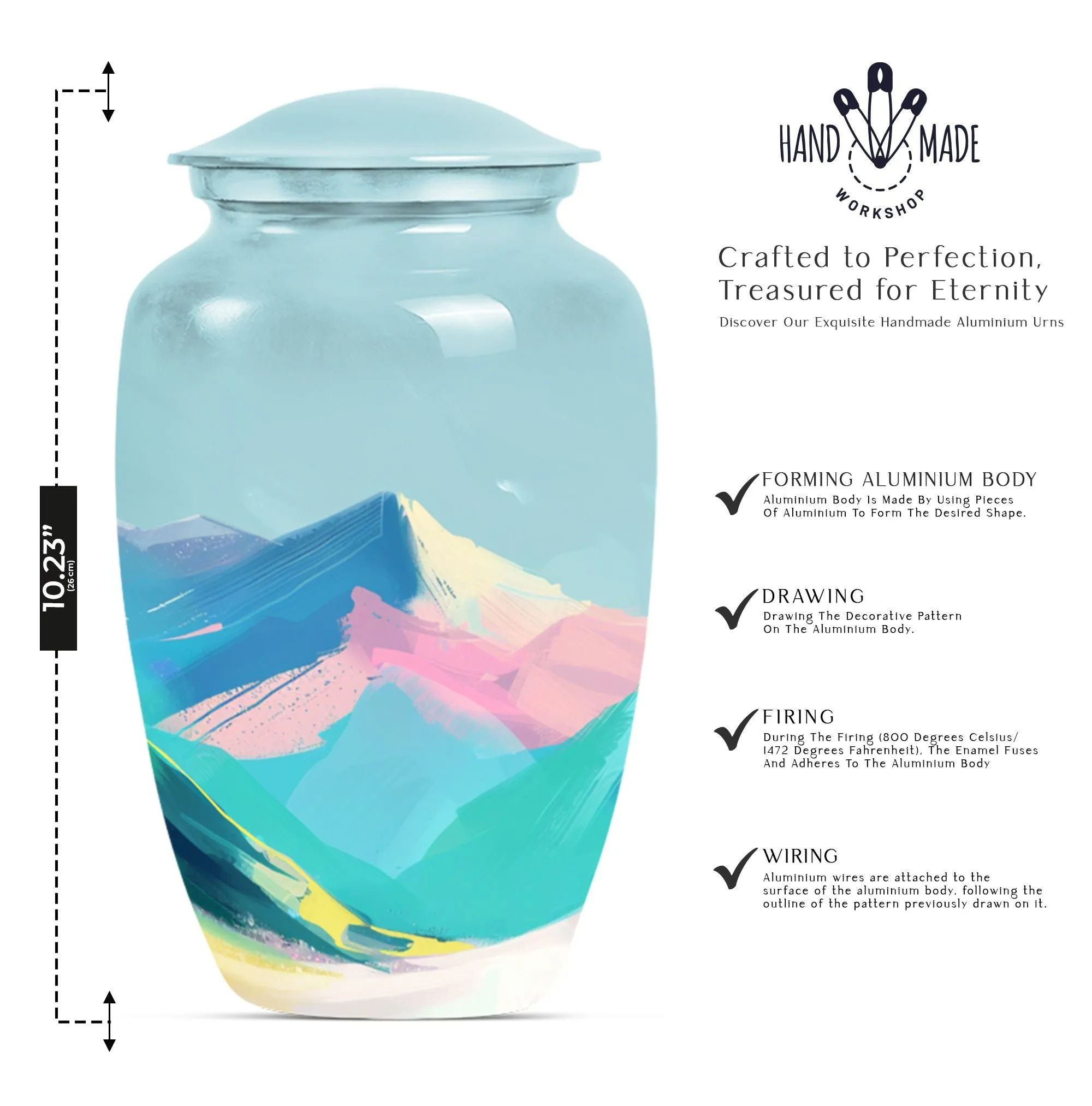 MOUNTAINS Reverence: Purple Meadow Themed Burial Cremation Urn