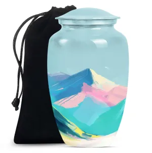 MOUNTAINS Reverence: Purple Meadow Themed Burial Cremation Urn