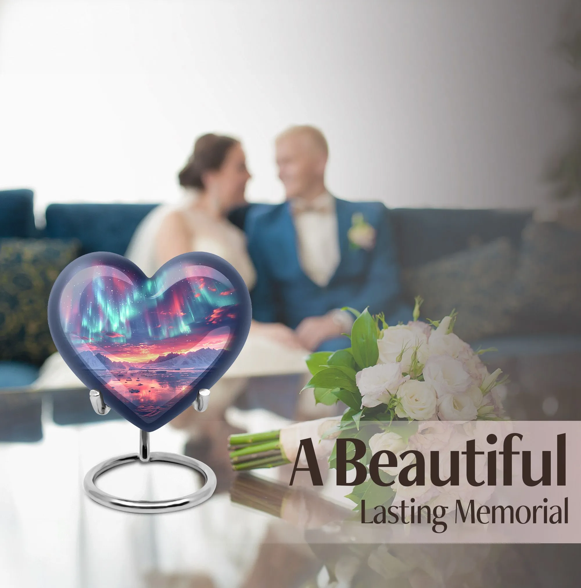 Northern Lights Commemoration: Majestic Cremation Medium Urn