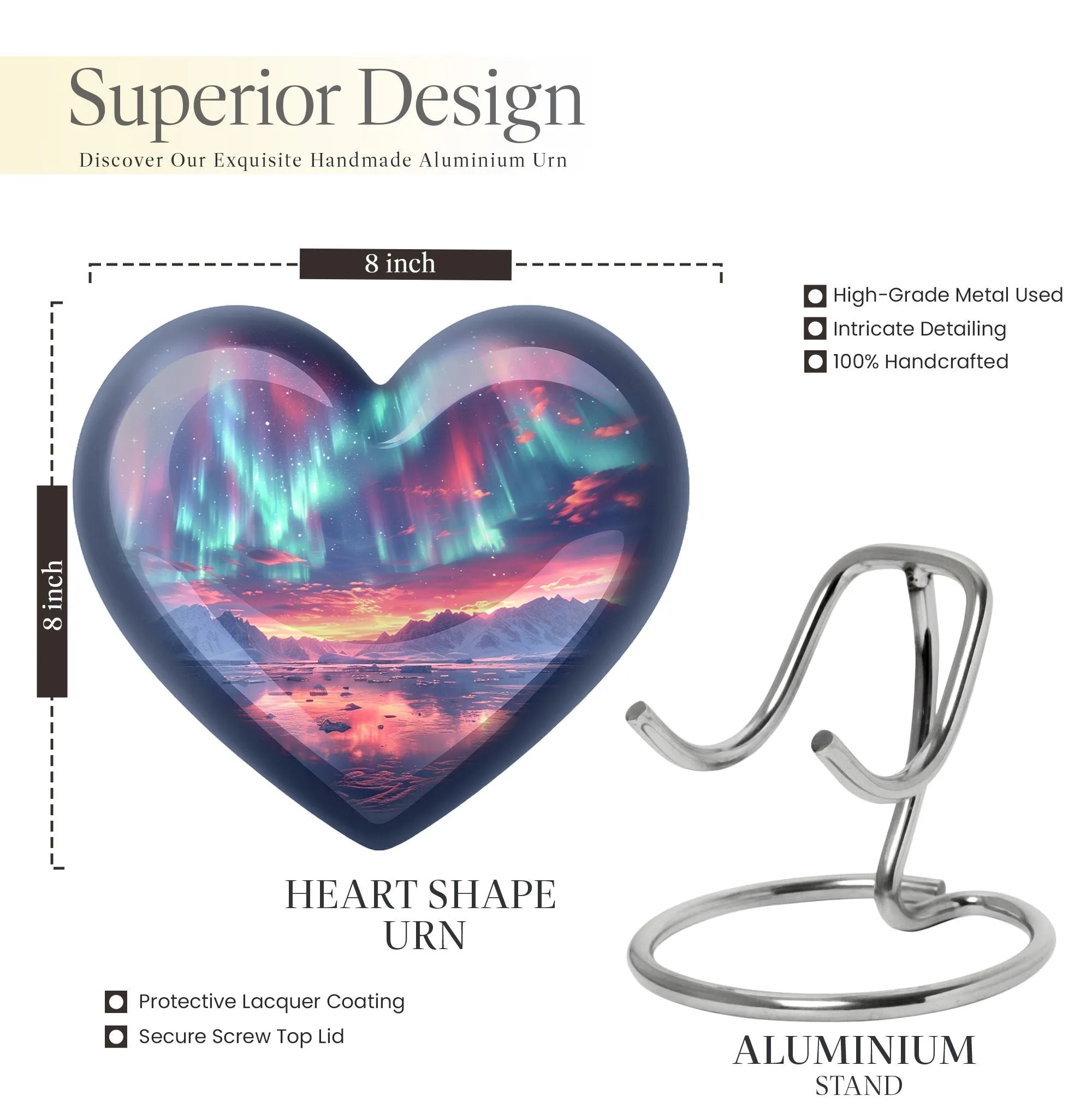 Northern Lights Commemoration: Majestic Cremation Medium Urn
