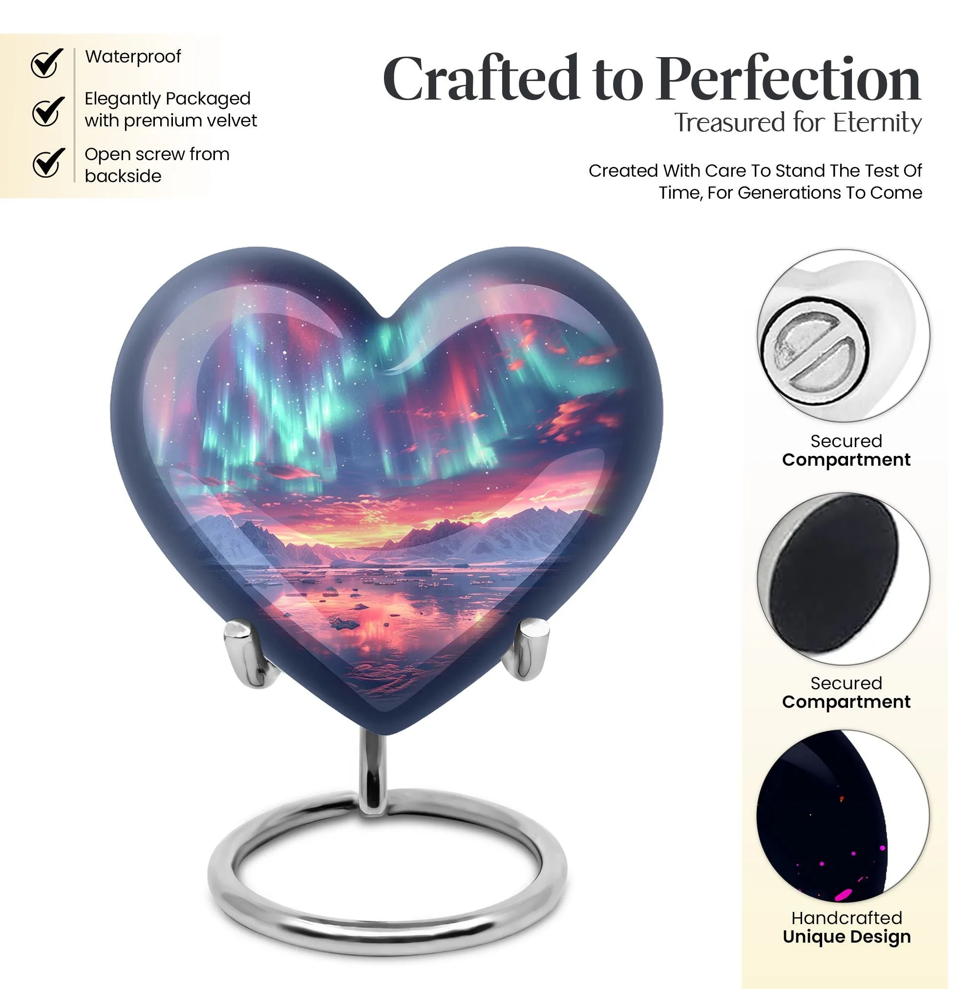 Northern Lights Commemoration: Majestic Cremation Medium Urn