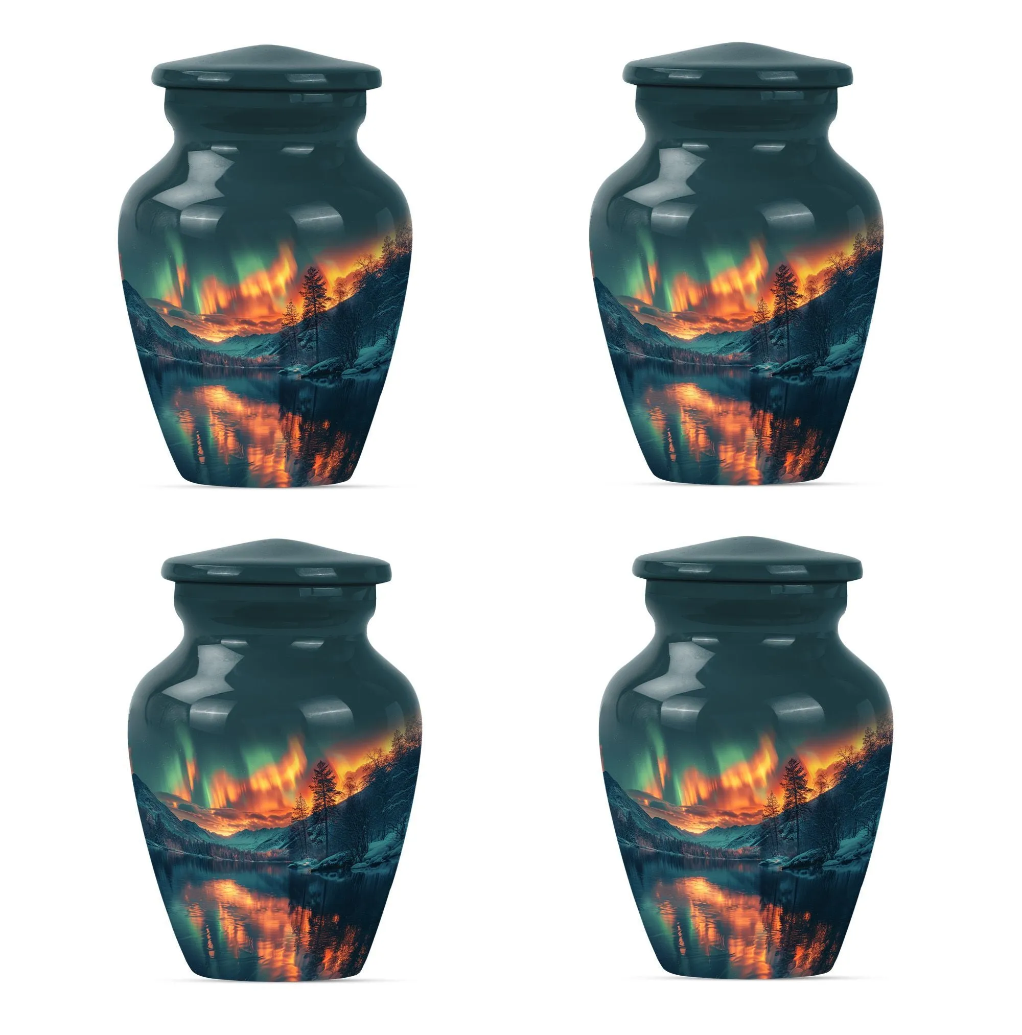 Northern Lights Custom Burial Urn - Cremation Dad Urn For Ashes