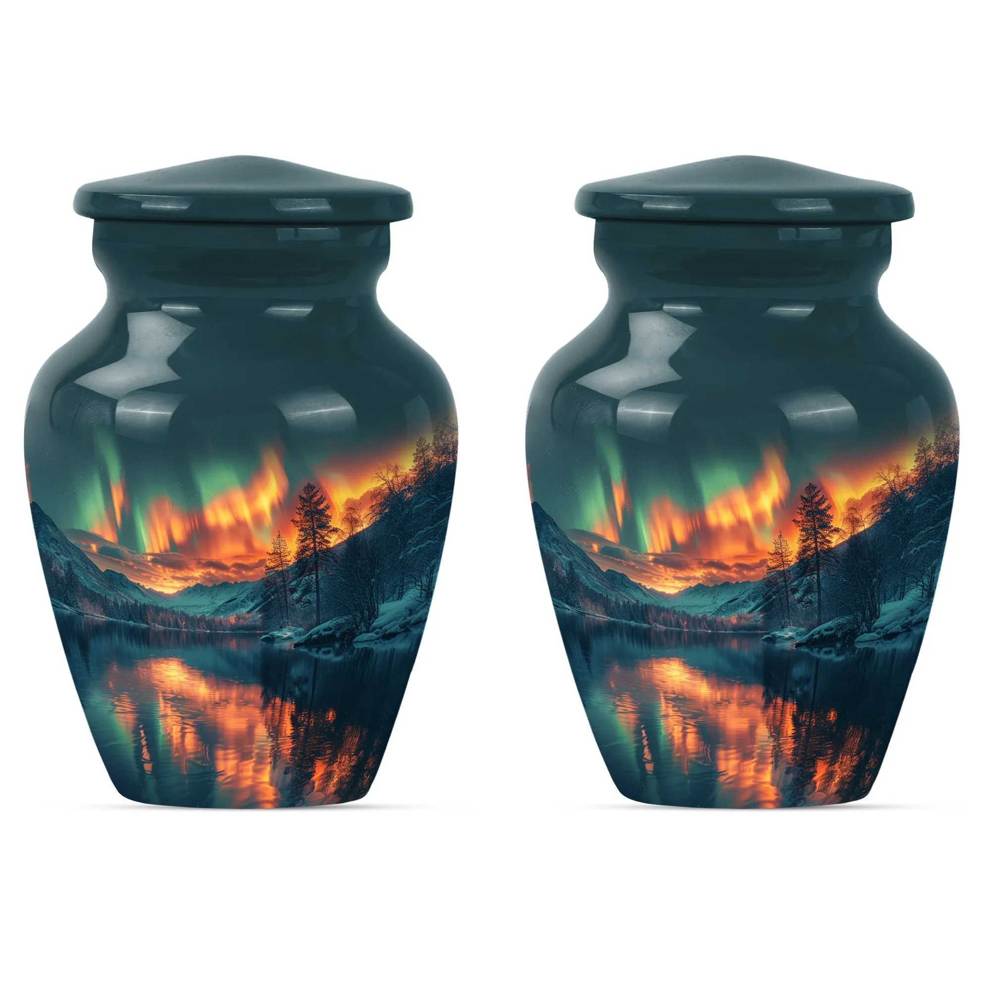 Northern Lights Custom Burial Urn - Cremation Dad Urn For Ashes