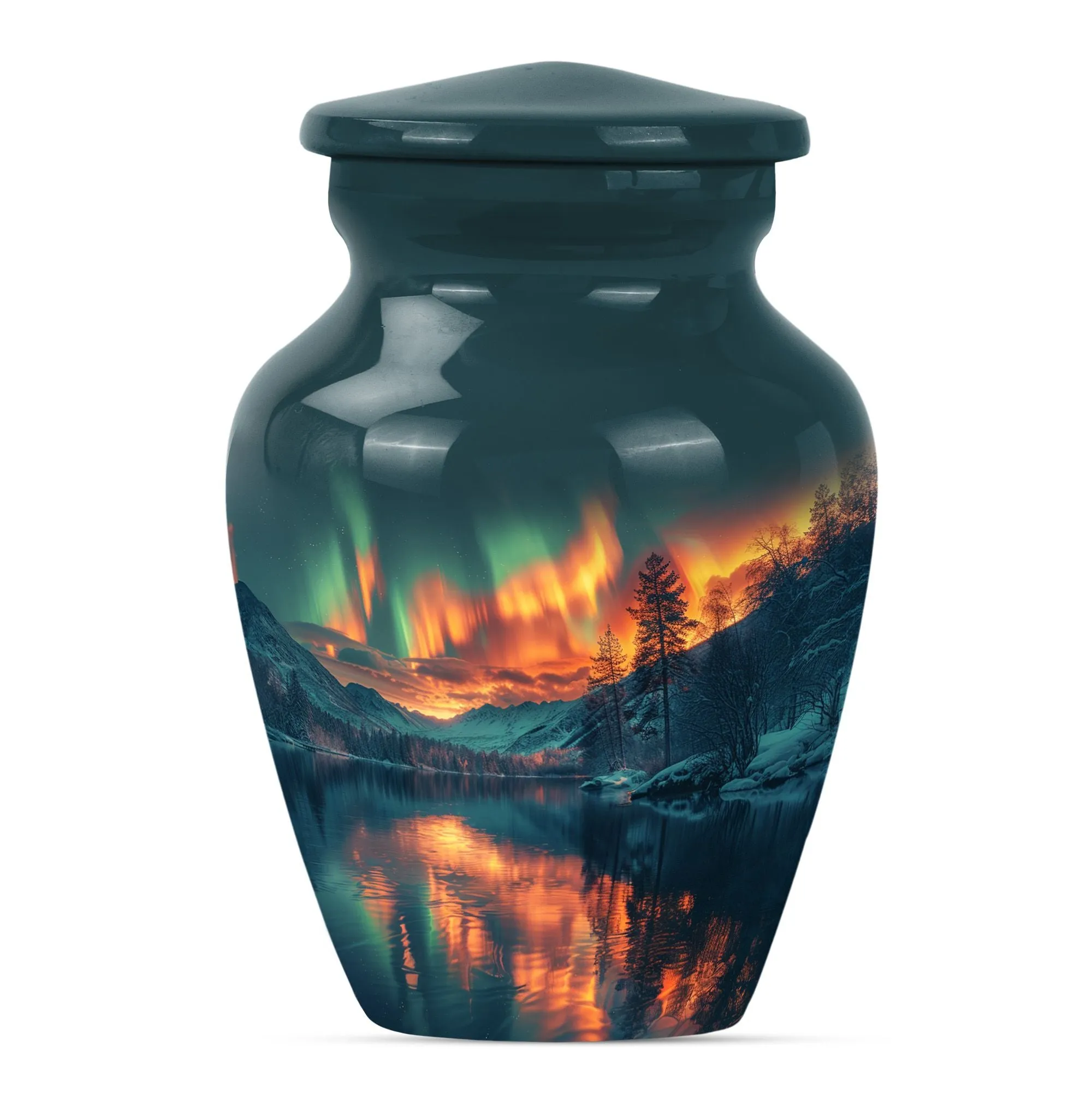 Northern Lights Custom Burial Urn - Cremation Dad Urn For Ashes