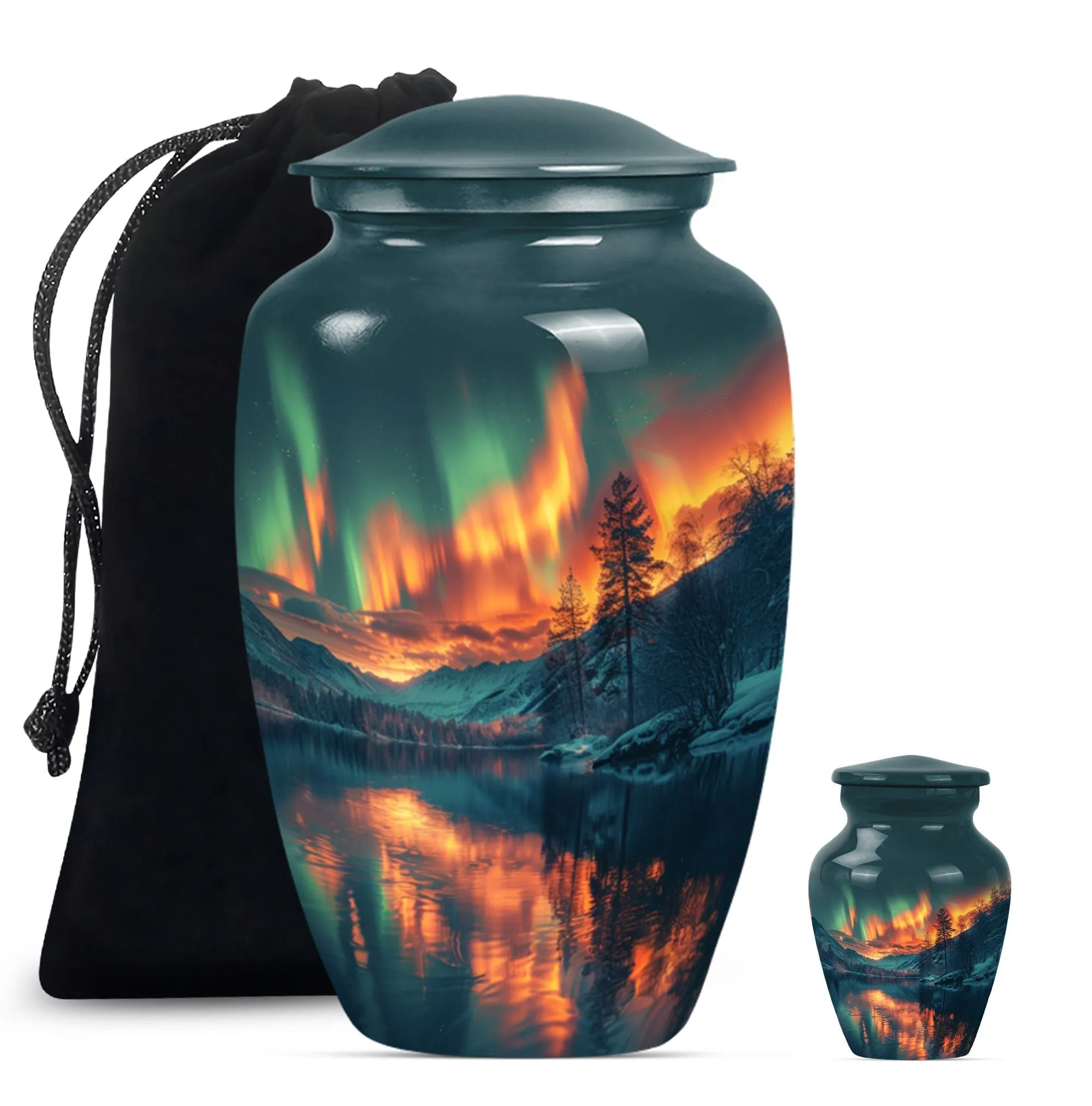 Northern Lights Custom Burial Urn - Cremation Dad Urn For Ashes
