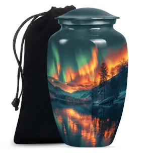 Northern Lights Custom Burial Urn - Cremation Dad Urn For Ashes