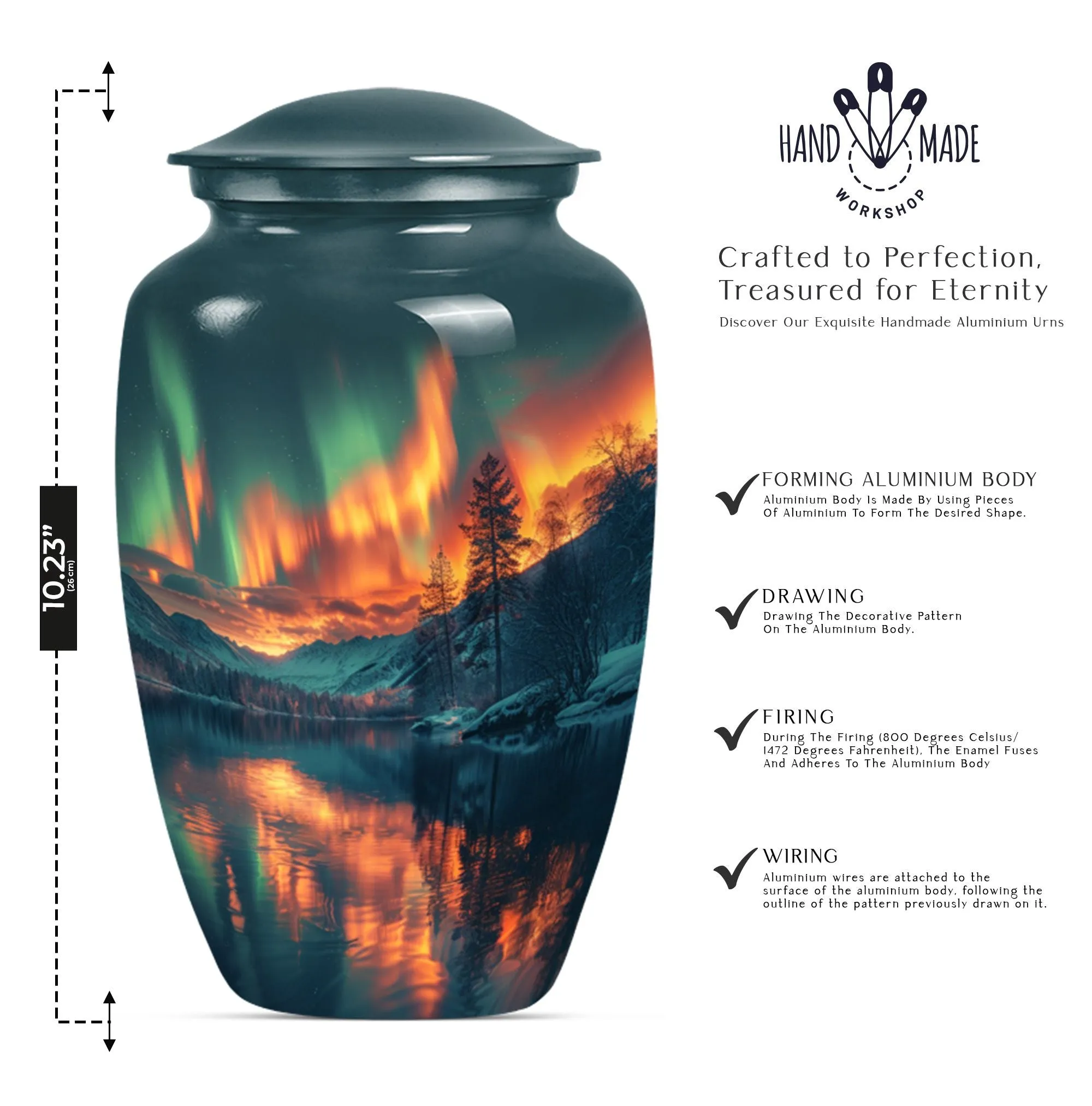 Northern Lights Custom Burial Urn - Cremation Dad Urn For Ashes