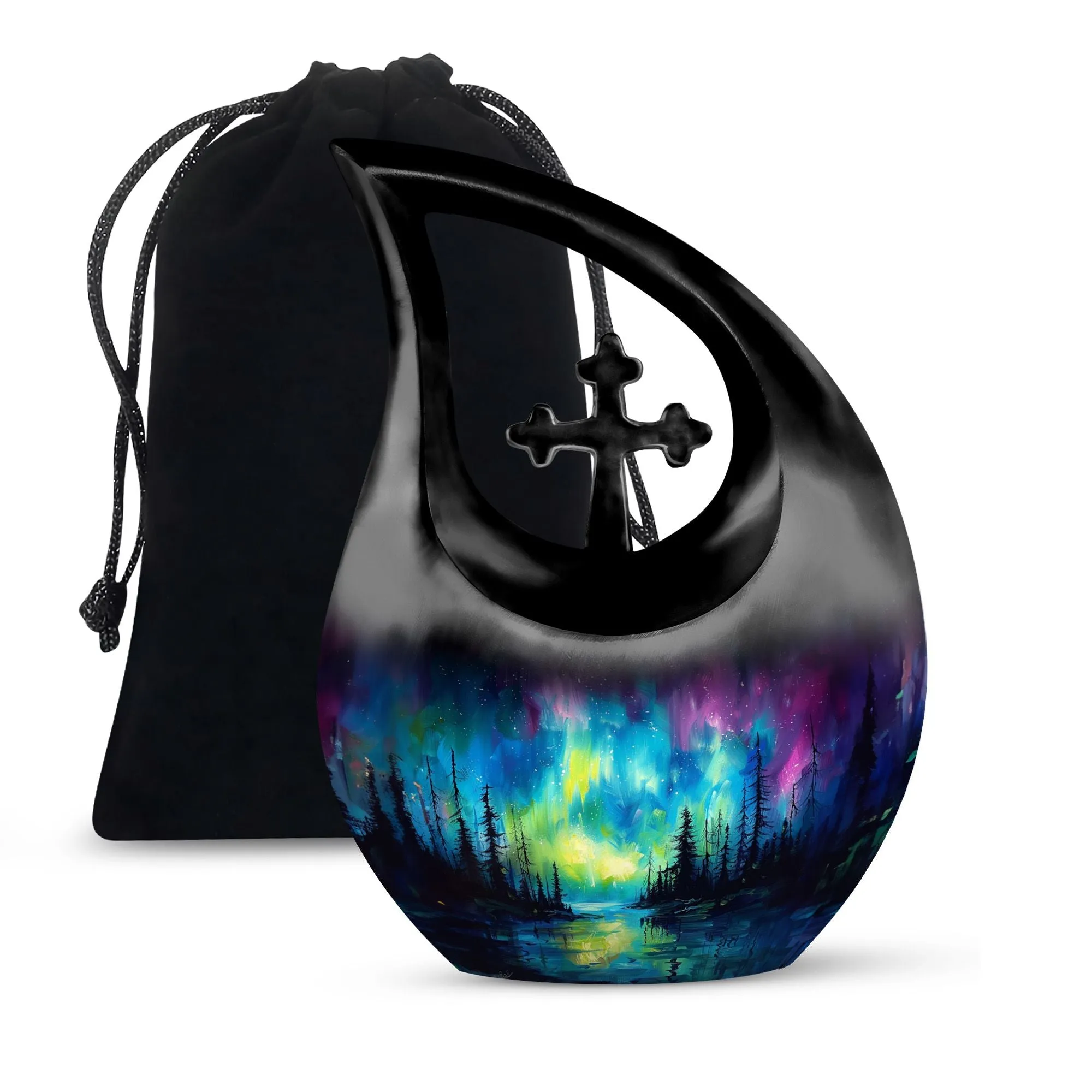 Northern Lights Grace: Personalized Memorial Urn for Adults
