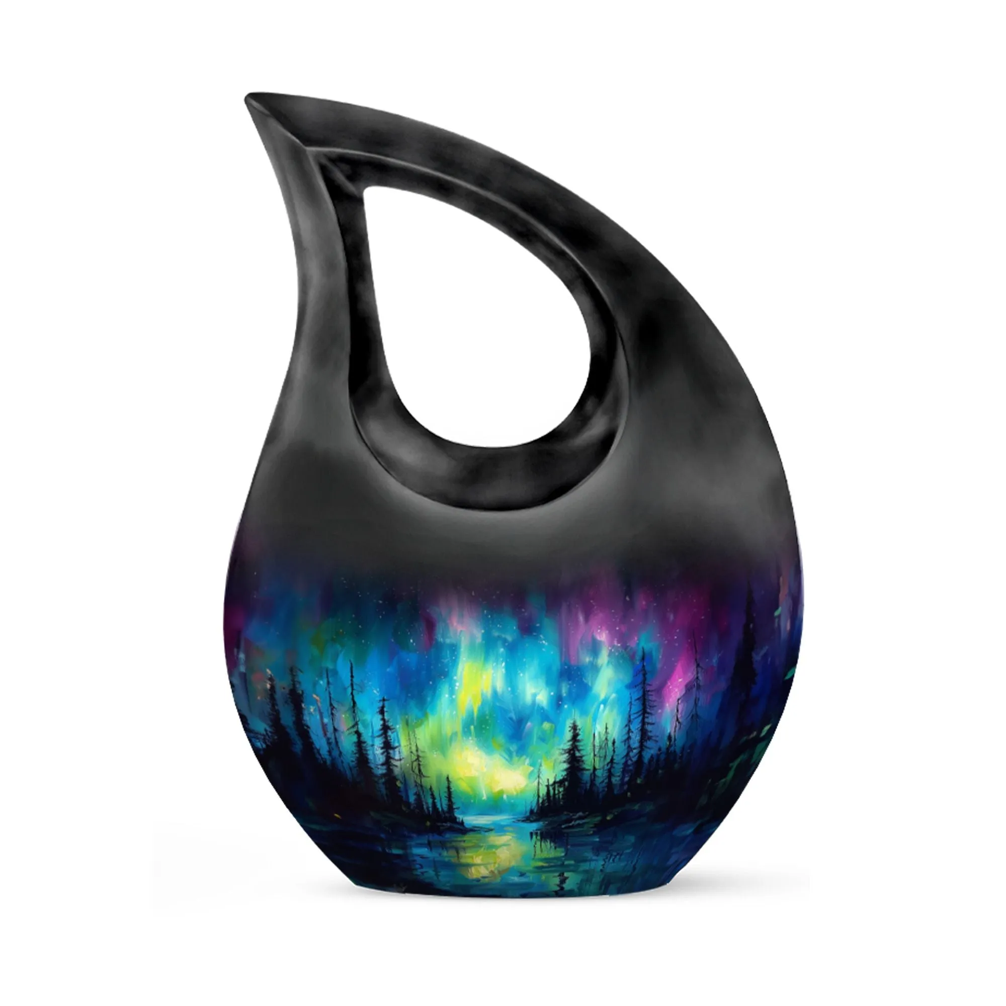 Northern Lights Grace: Personalized Memorial Urn for Adults