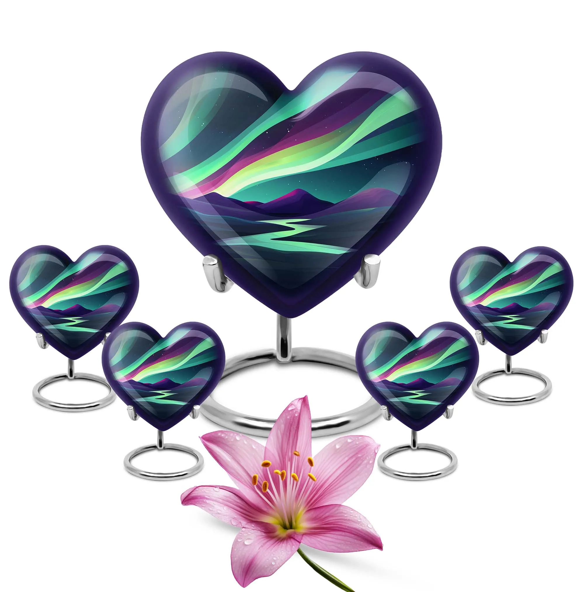 Northern Lights Tribute, Heartfelt Memorial Ash Urn