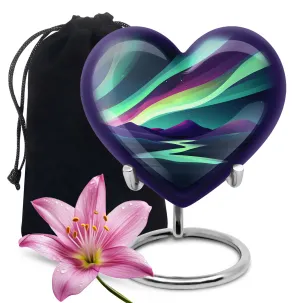 Northern Lights Tribute, Heartfelt Memorial Ash Urn