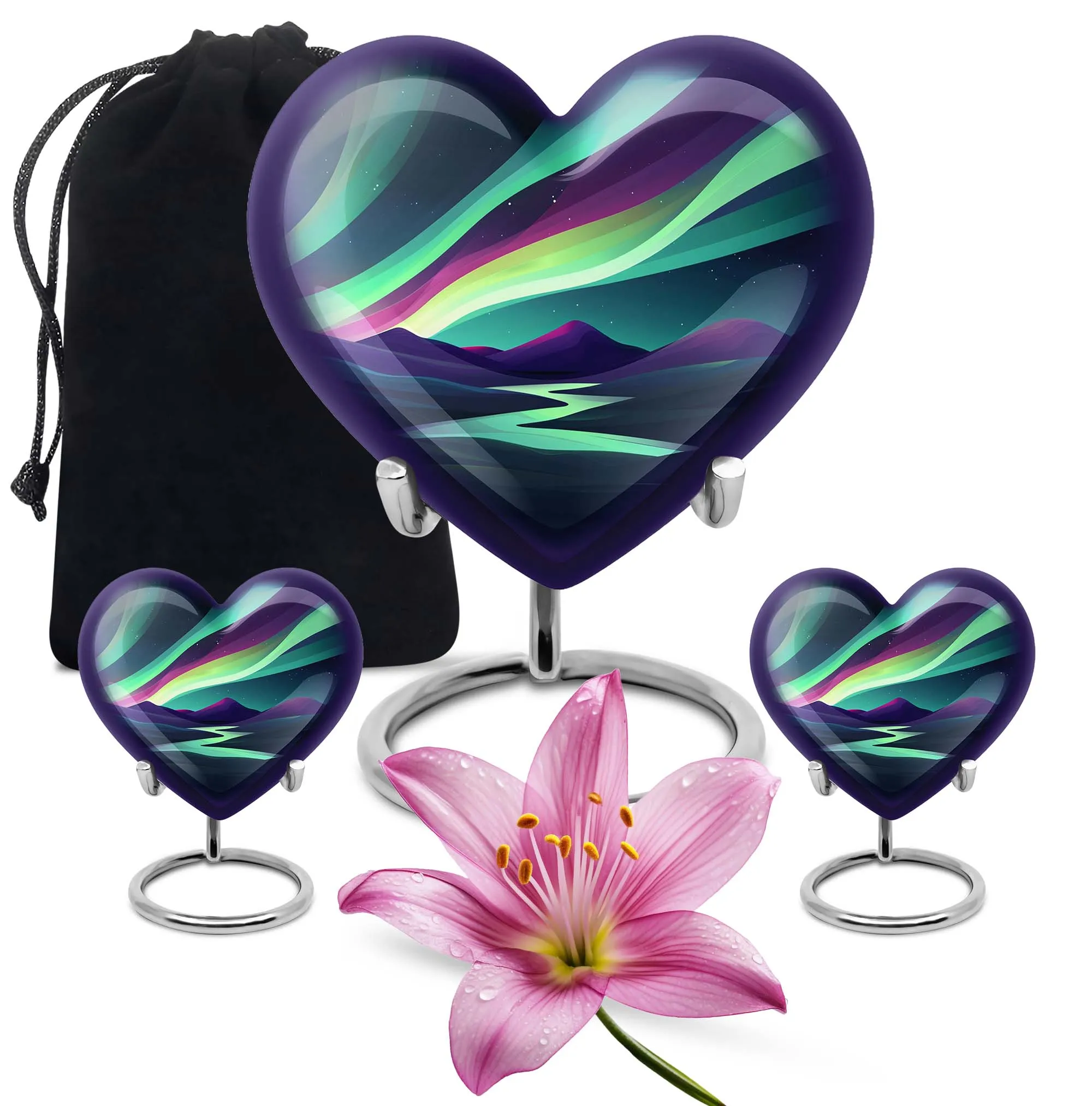 Northern Lights Tribute, Heartfelt Memorial Ash Urn