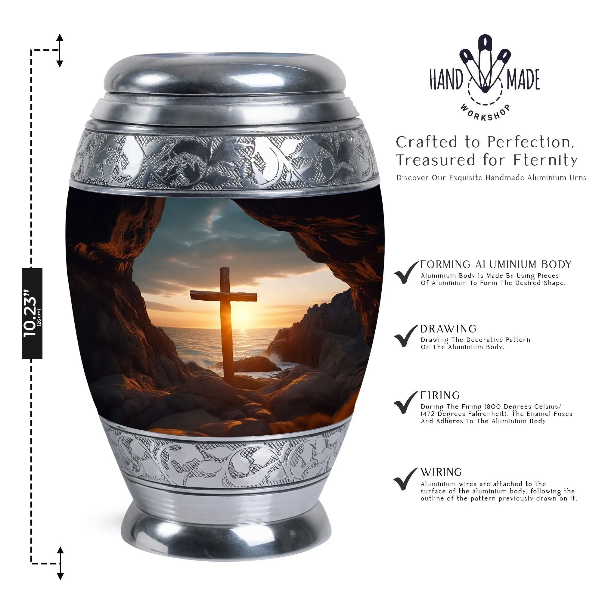 Ocean Jesus Cross, Unique Memorial Cremation Vessel