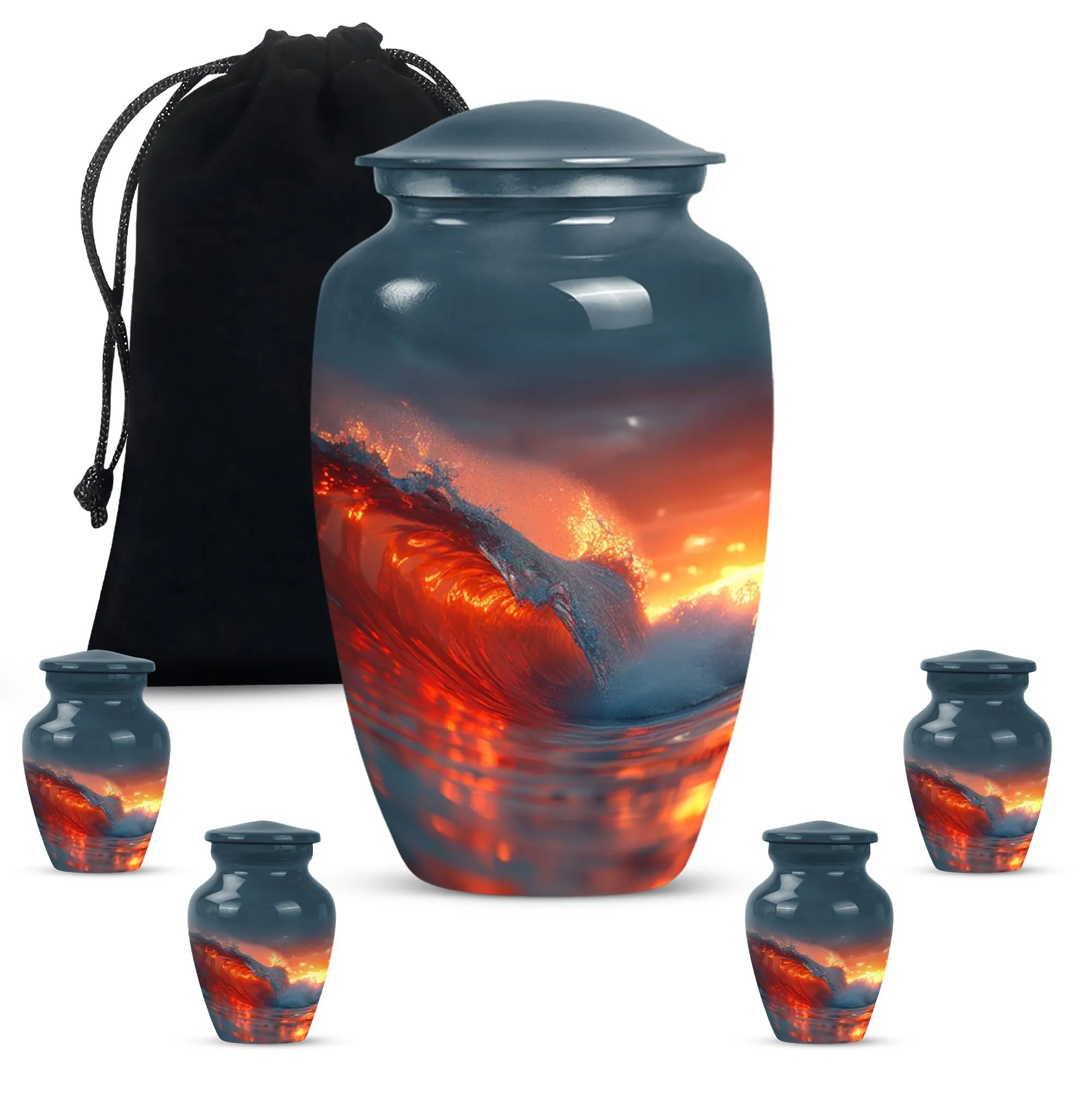 Ocean Waves Theme Cremation Urn for Keepsake Moments
