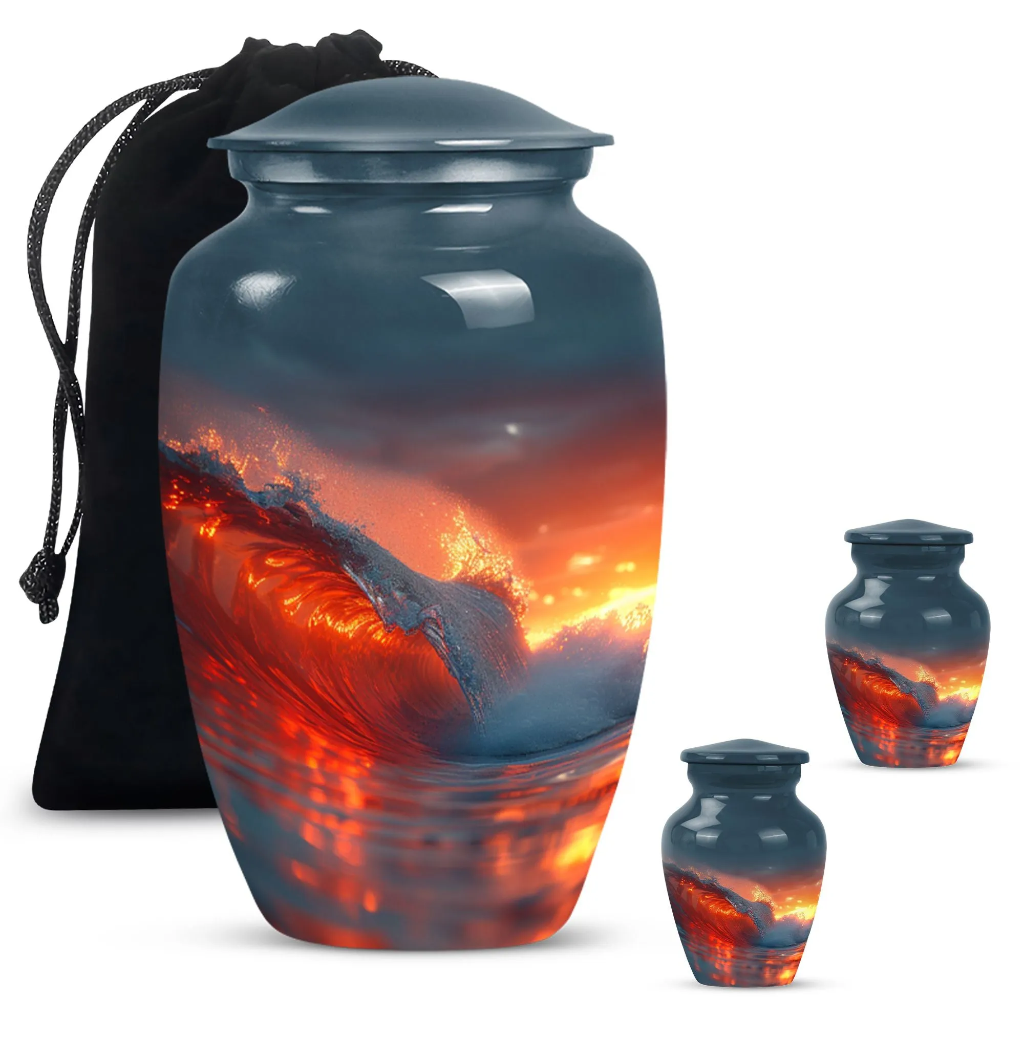 Ocean Waves Theme Cremation Urn for Keepsake Moments