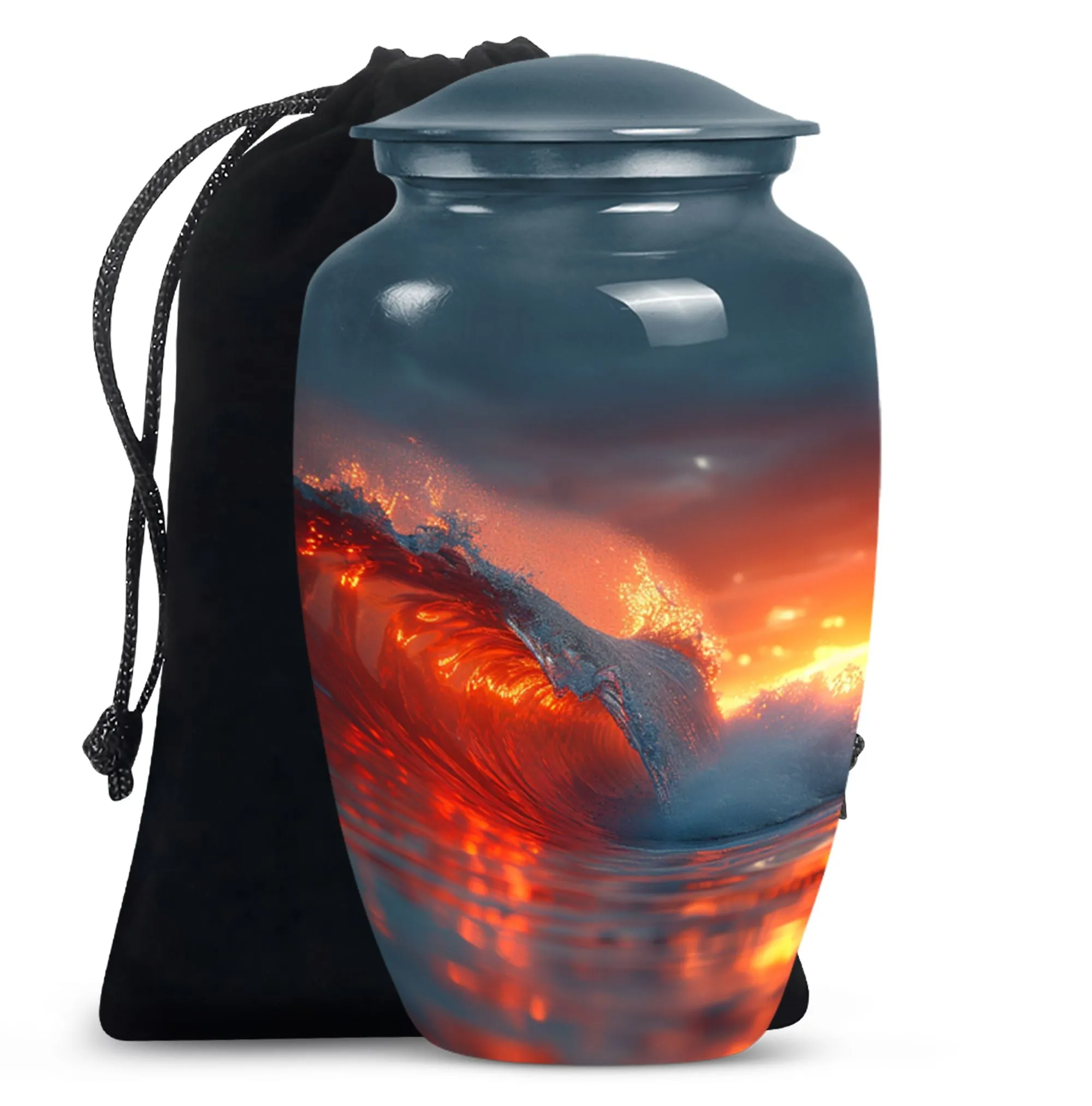 Ocean Waves Theme Cremation Urn for Keepsake Moments