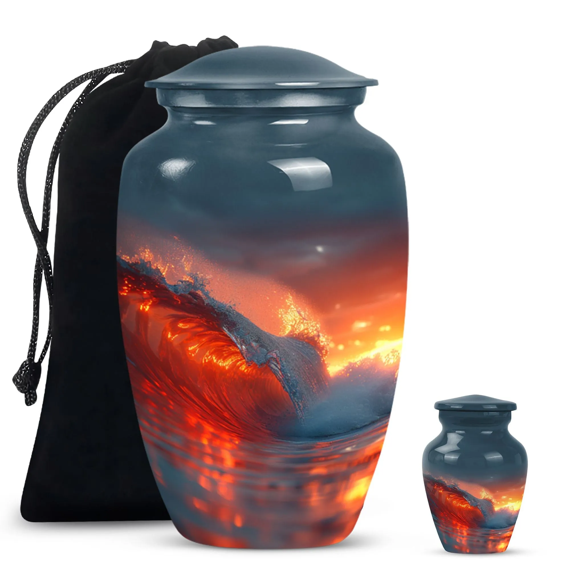 Ocean Waves Theme Cremation Urn for Keepsake Moments