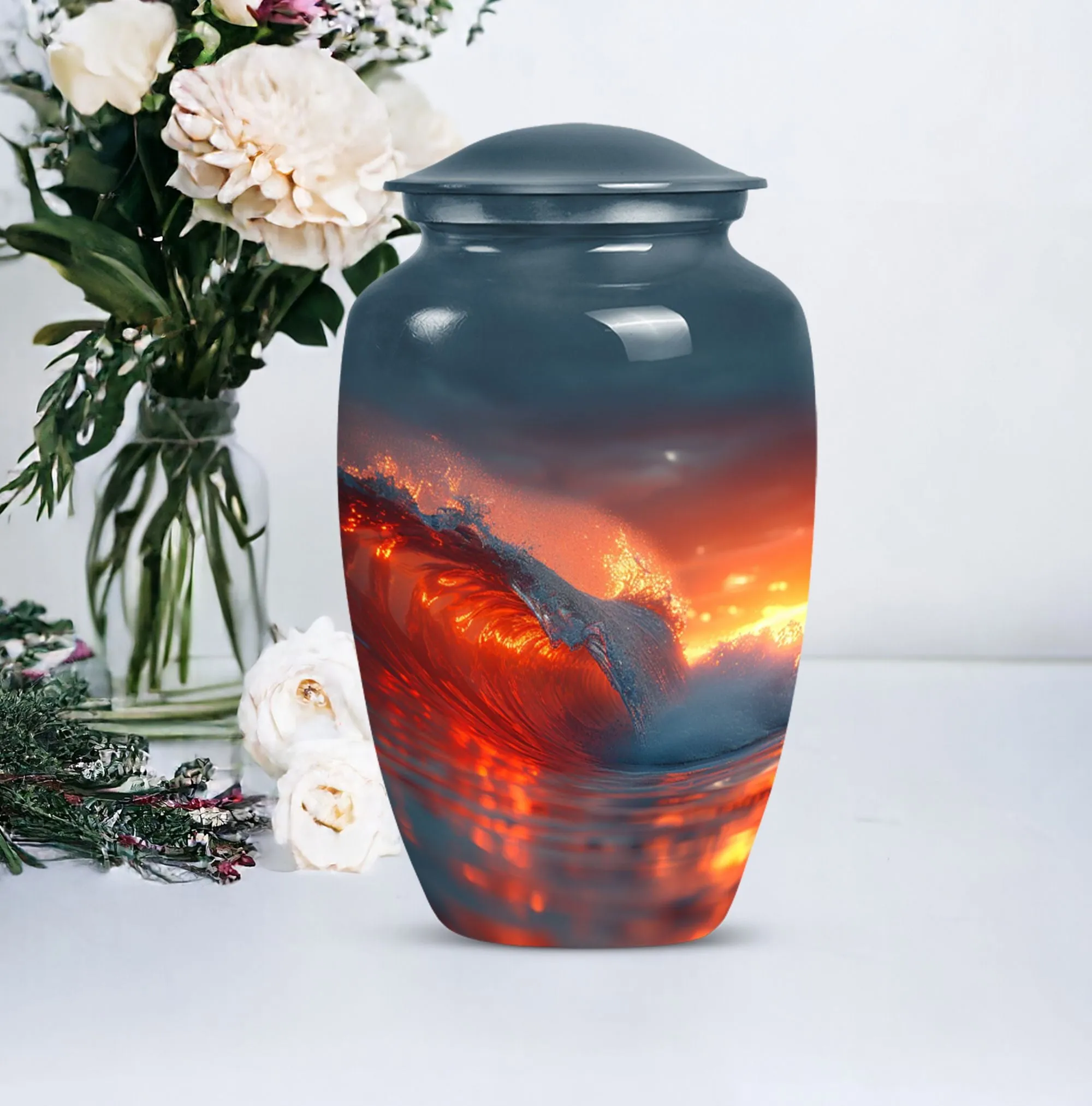 Ocean Waves Theme Cremation Urn for Keepsake Moments