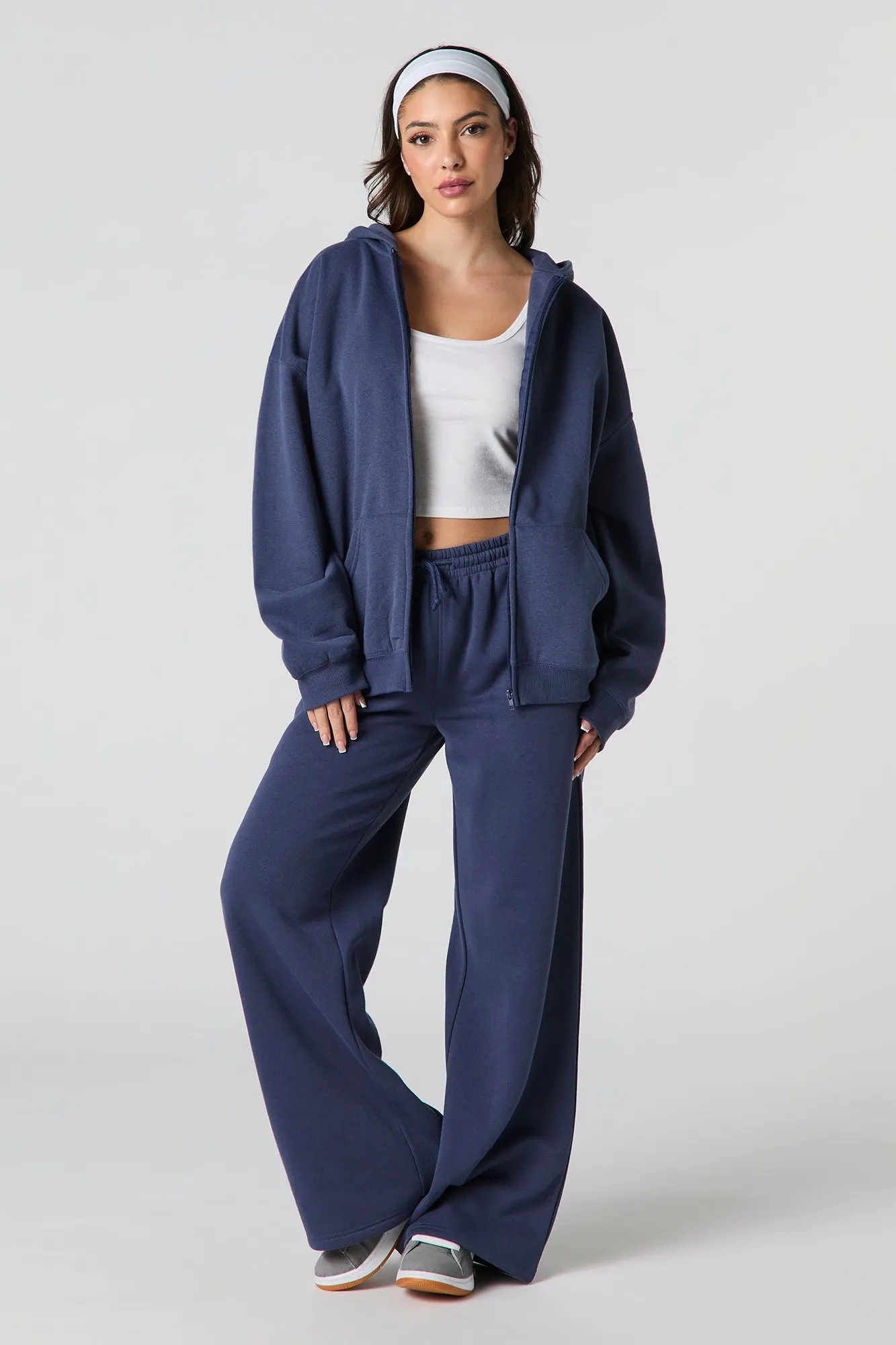 Oversized Fleece Zip-Up Hoodie