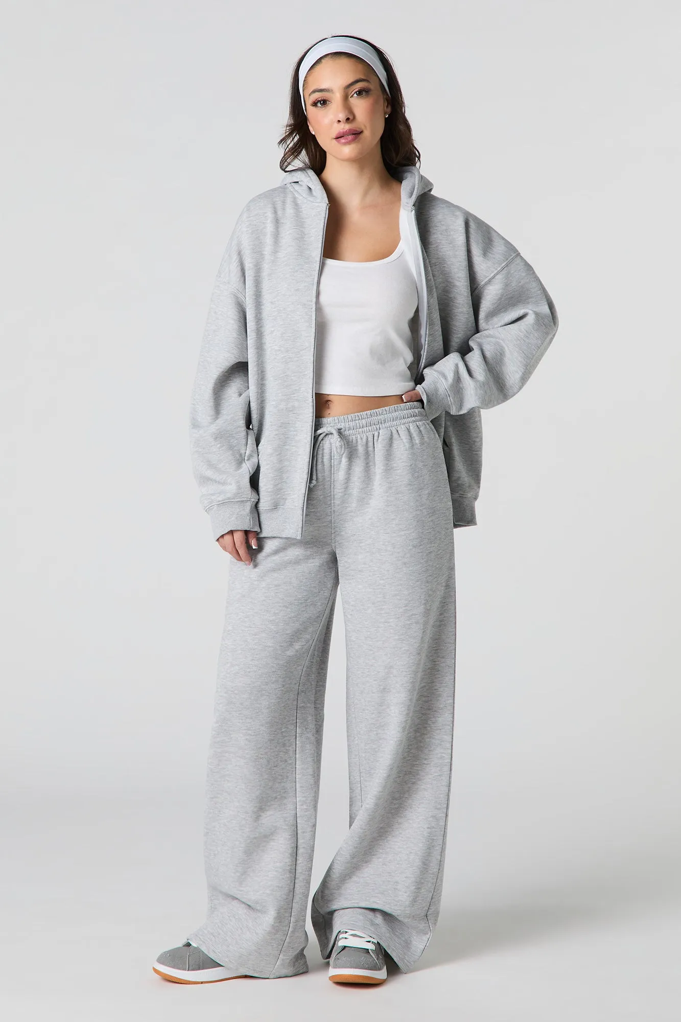 Oversized Fleece Zip-Up Hoodie
