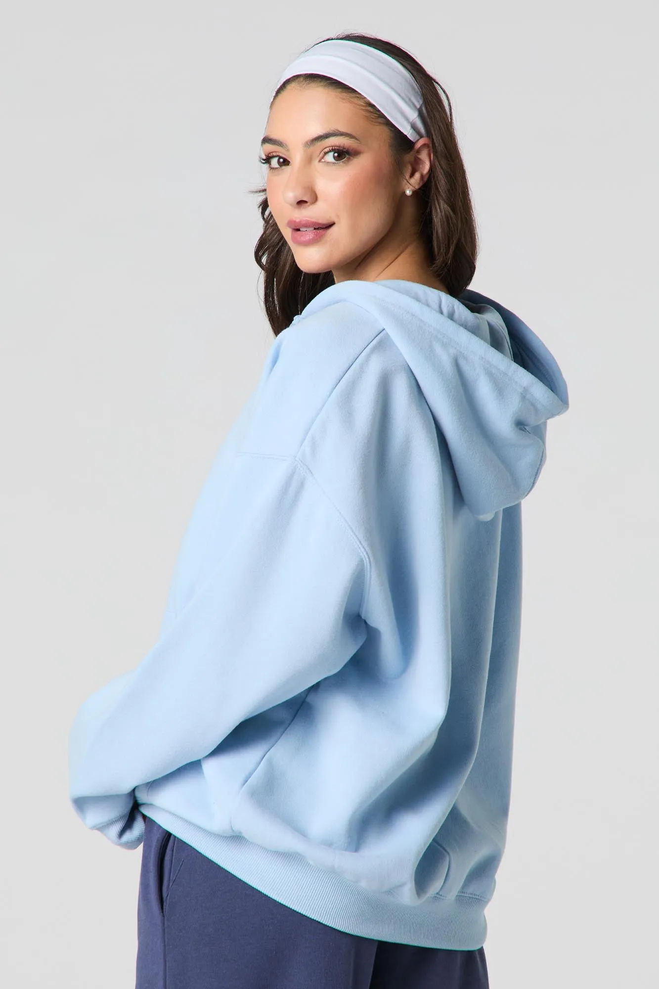 Oversized Fleece Zip-Up Hoodie
