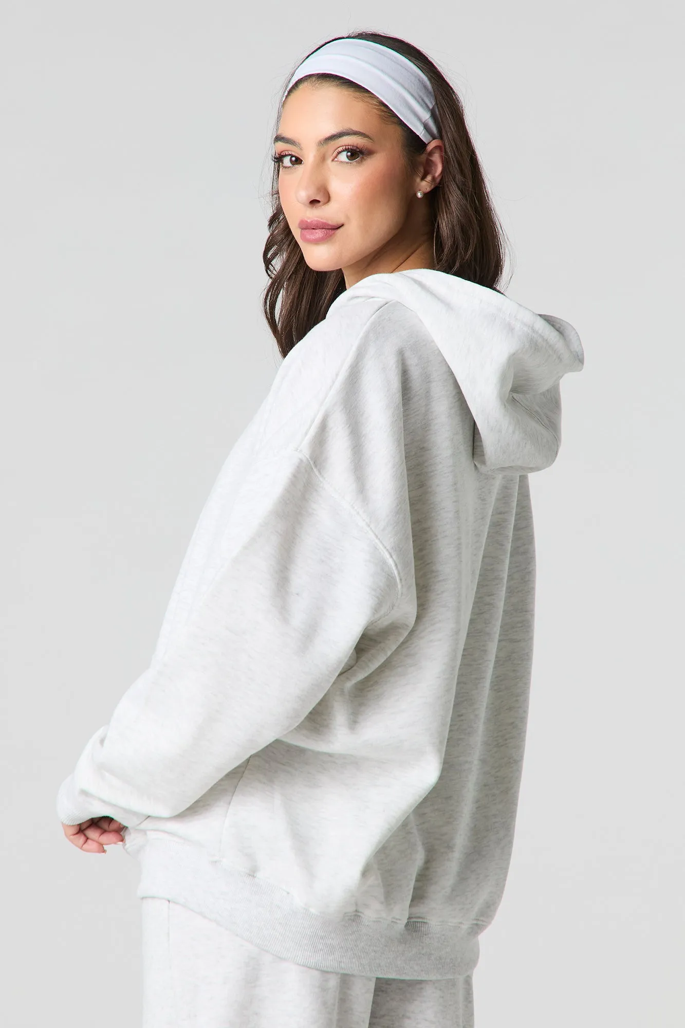 Oversized Fleece Zip-Up Hoodie