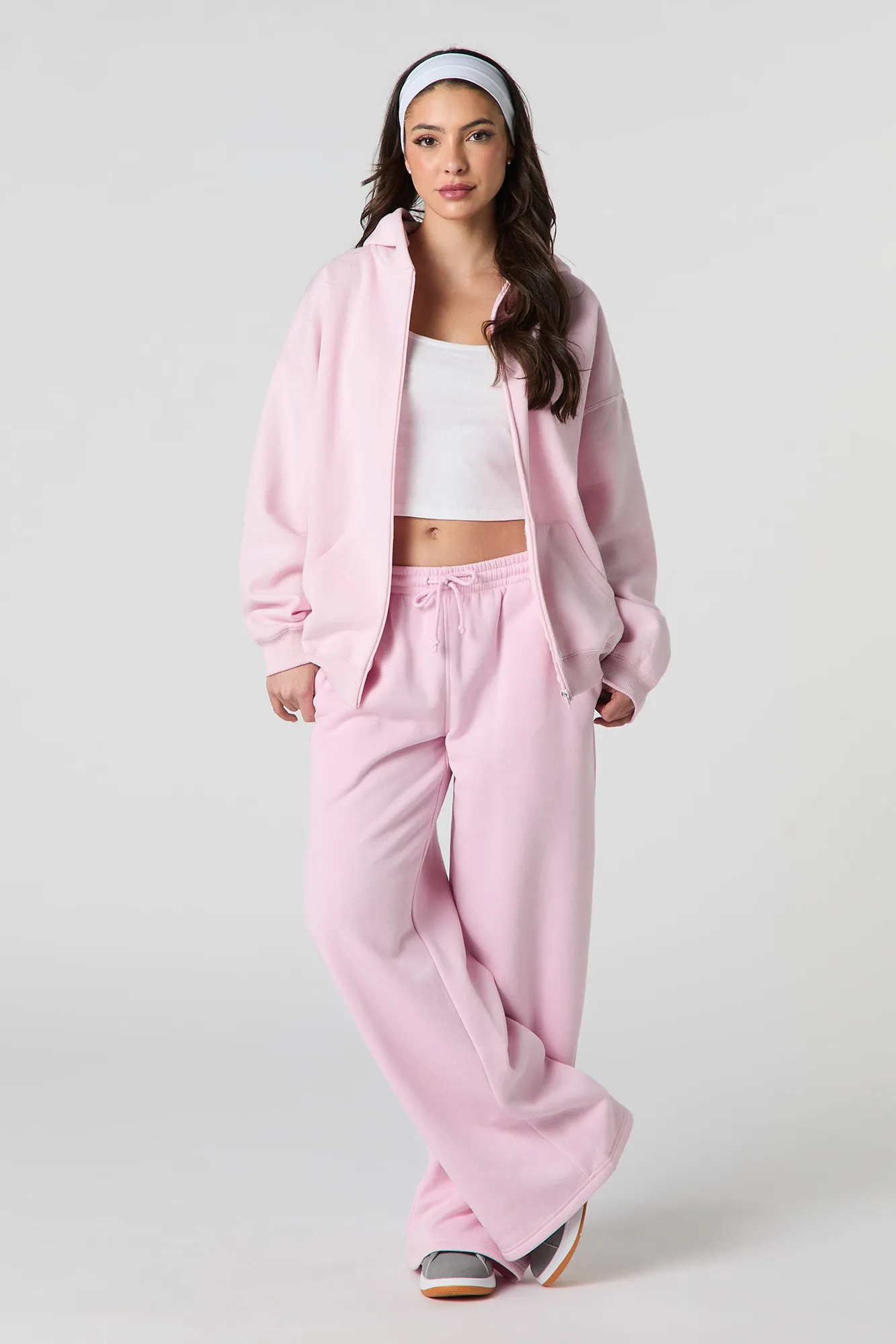 Oversized Fleece Zip-Up Hoodie