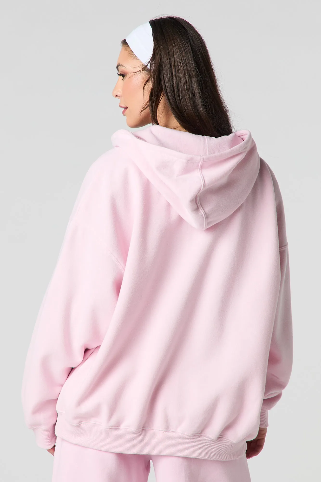 Oversized Fleece Zip-Up Hoodie