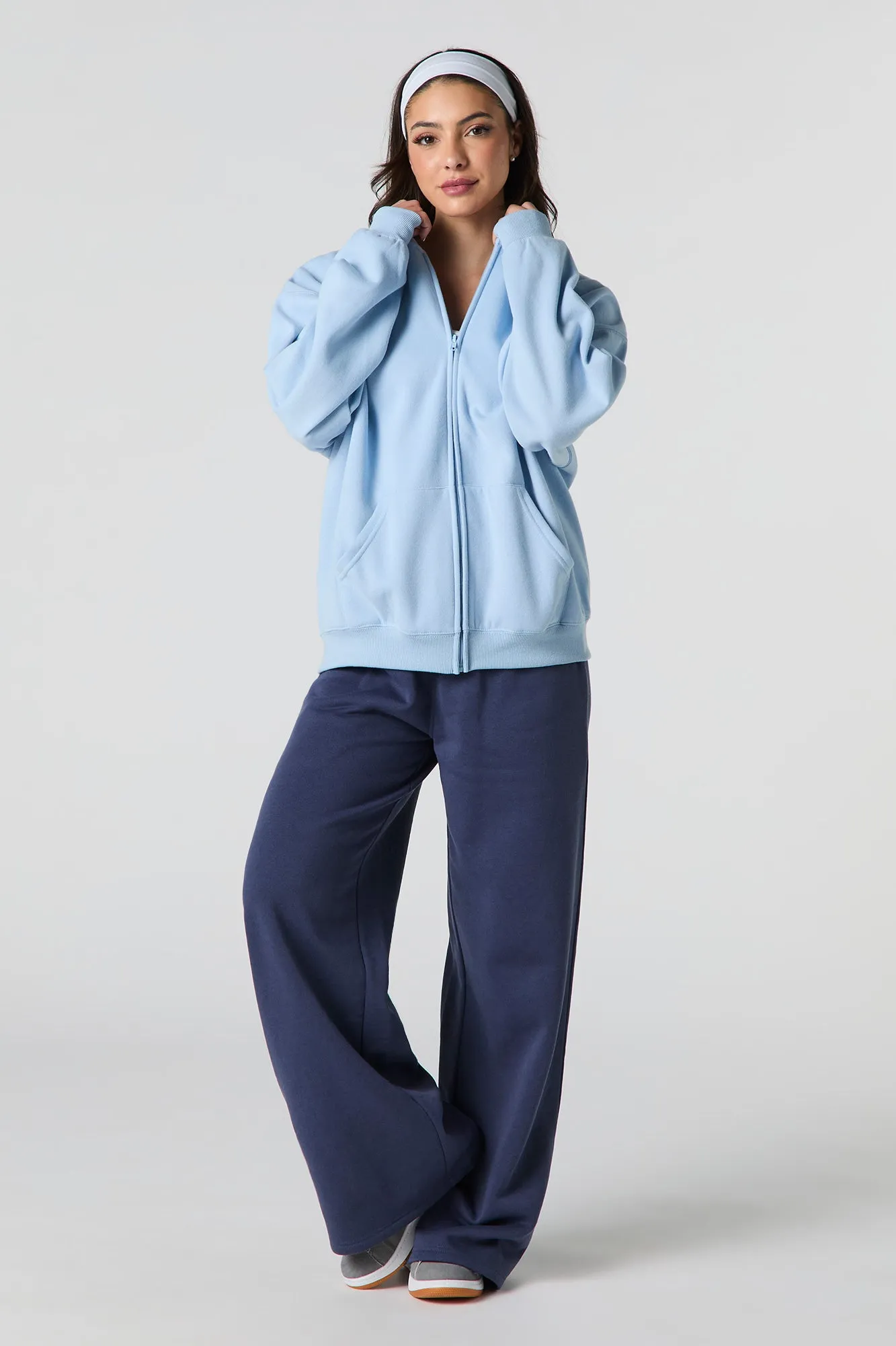 Oversized Fleece Zip-Up Hoodie