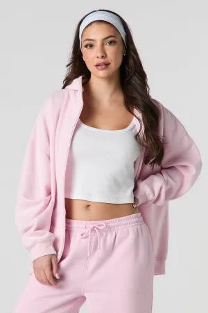 Oversized Fleece Zip-Up Hoodie