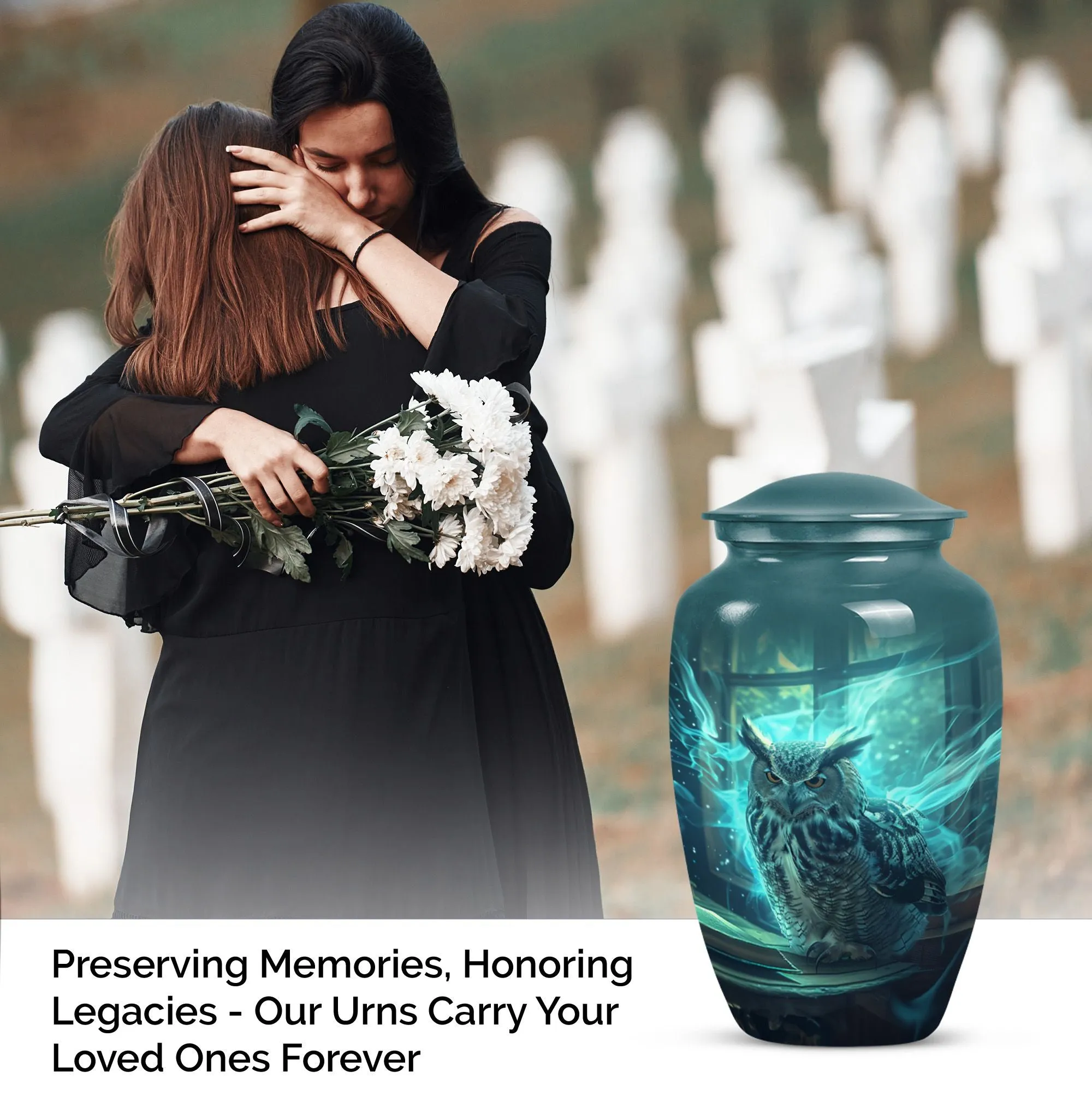 Owl Cremation Urn -Keepsake And Large Cremation Urn For Ashes