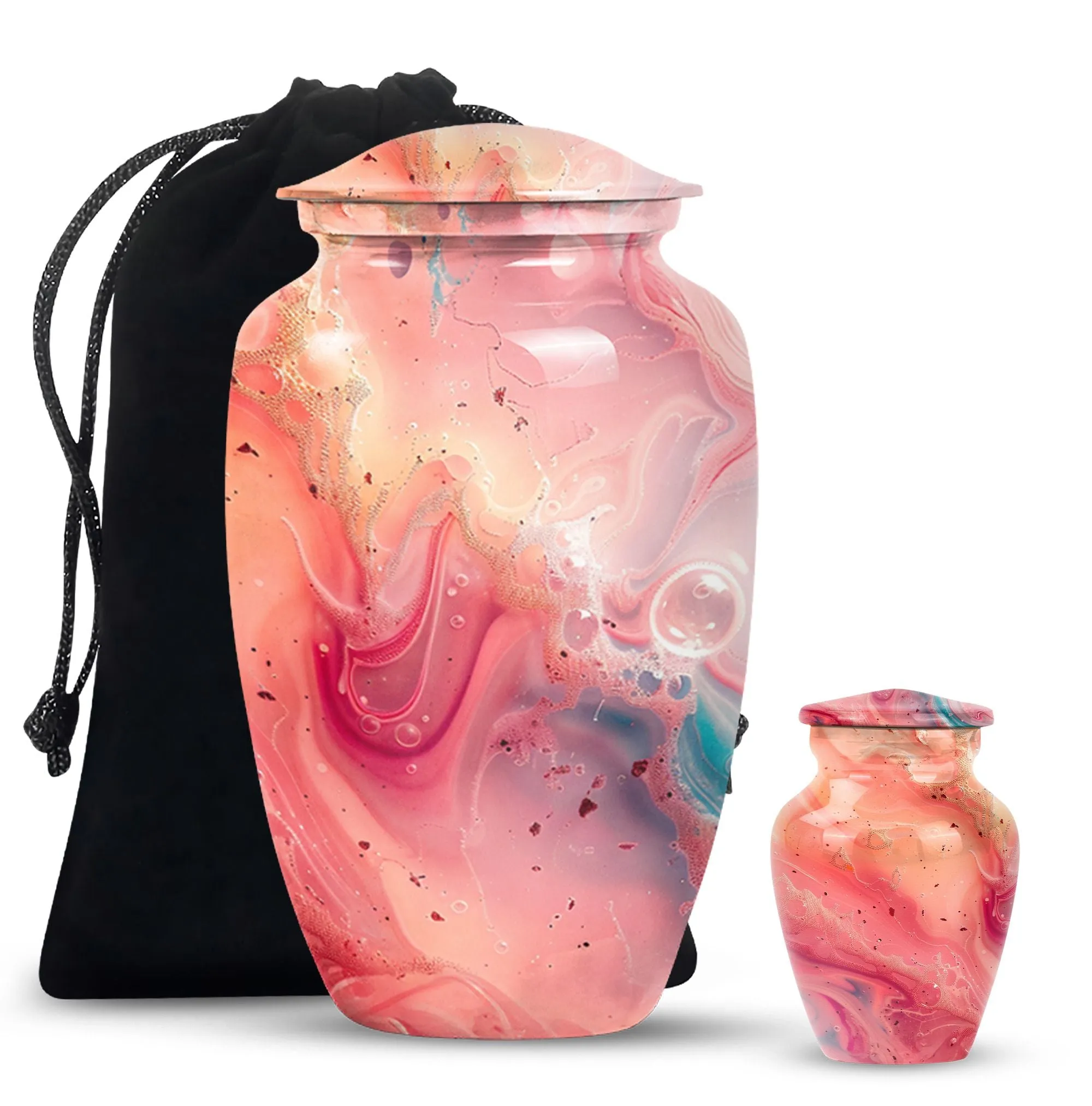 Pastel Swirl Elegy: A Classic Cremation Urn for Loving Remembrance