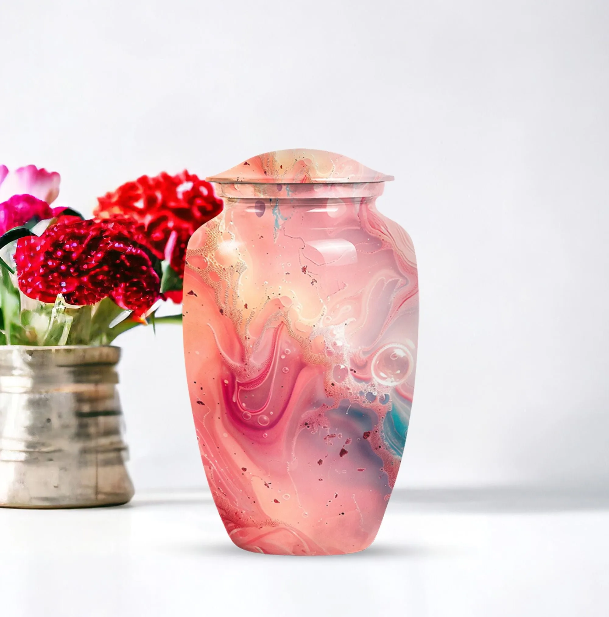 Pastel Swirl Elegy: A Classic Cremation Urn for Loving Remembrance