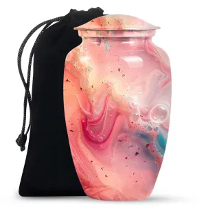 Pastel Swirl Elegy: A Classic Cremation Urn for Loving Remembrance