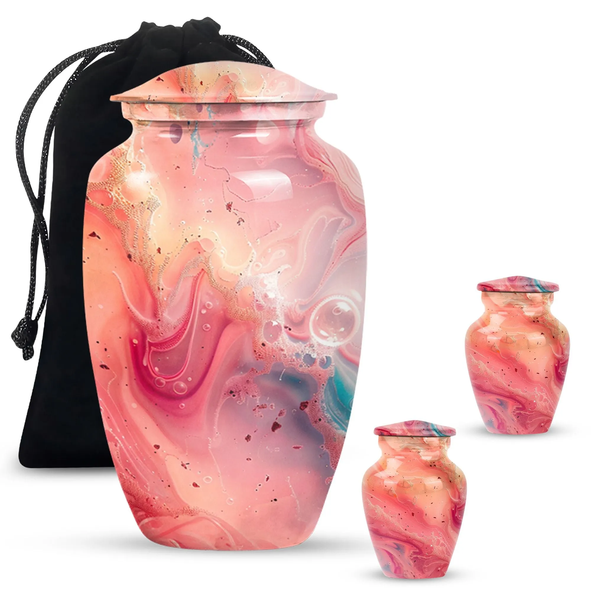 Pastel Swirl Elegy: A Classic Cremation Urn for Loving Remembrance