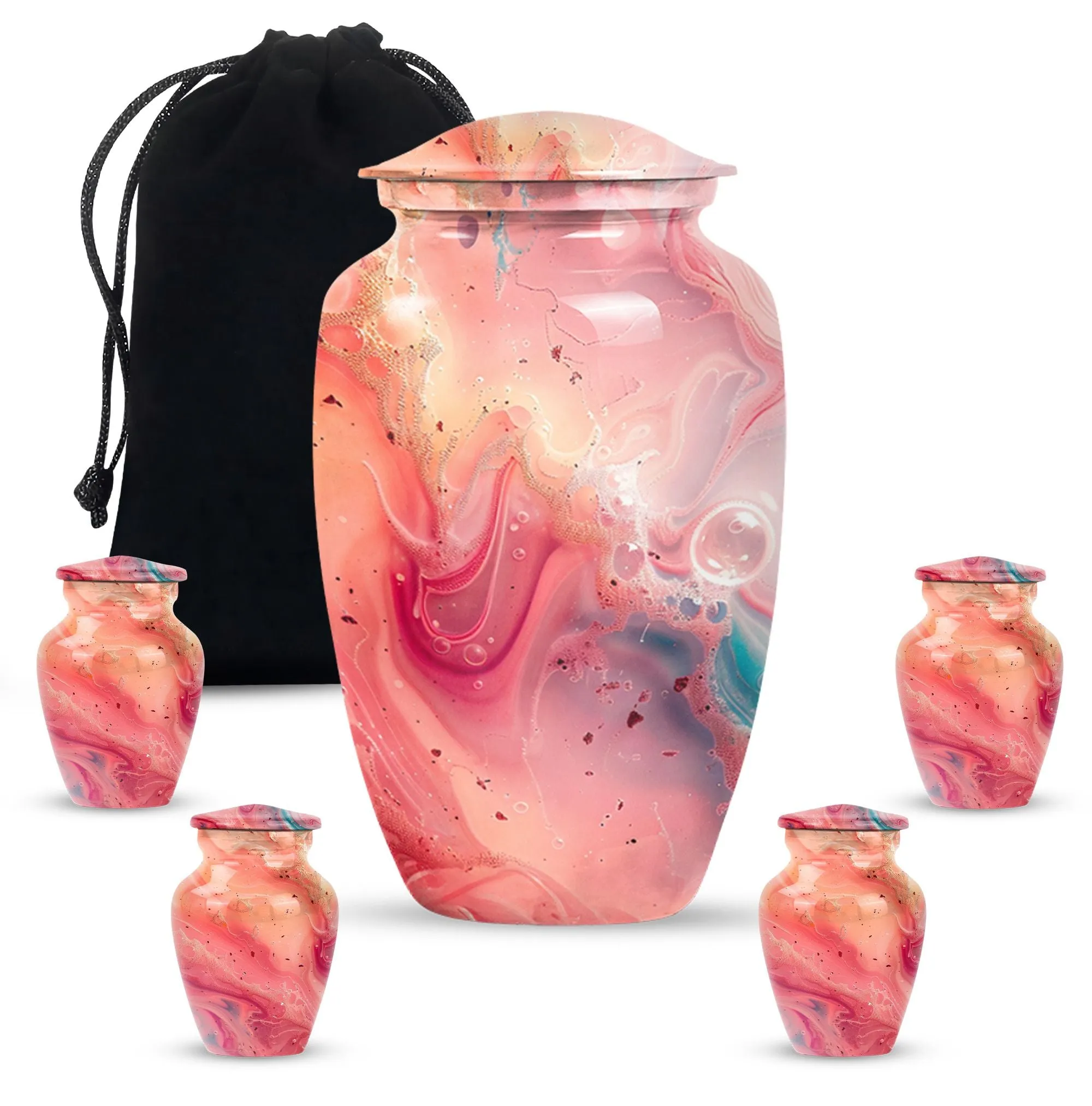 Pastel Swirl Elegy: A Classic Cremation Urn for Loving Remembrance