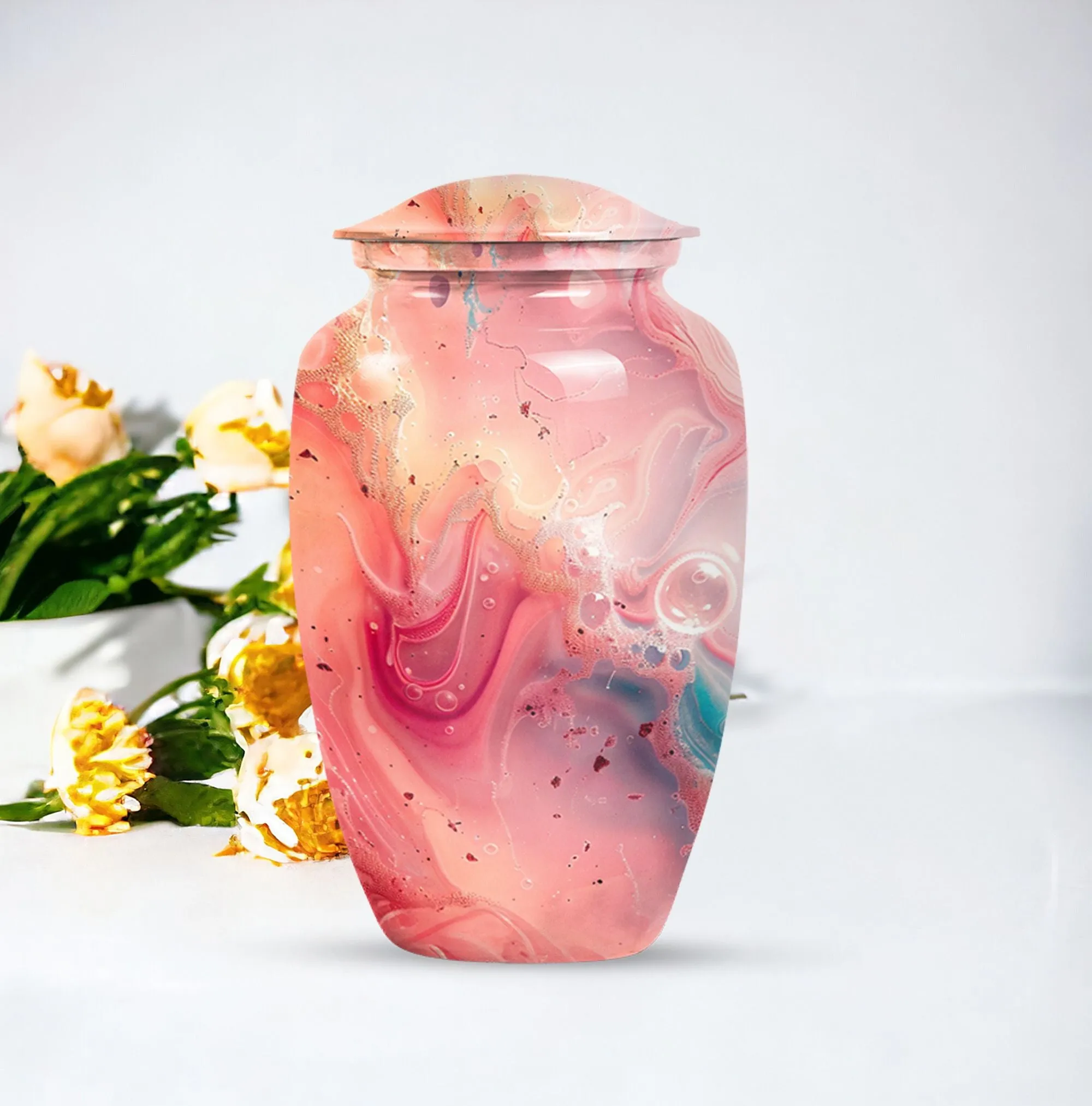 Pastel Swirl Elegy: A Classic Cremation Urn for Loving Remembrance