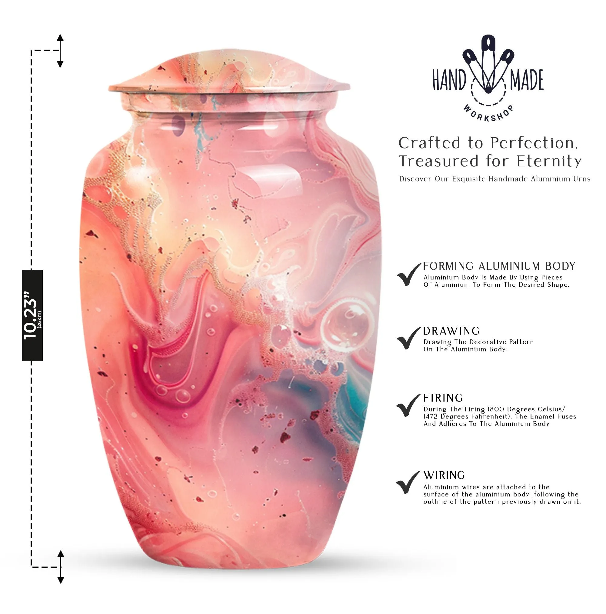 Pastel Swirl Elegy: A Classic Cremation Urn for Loving Remembrance