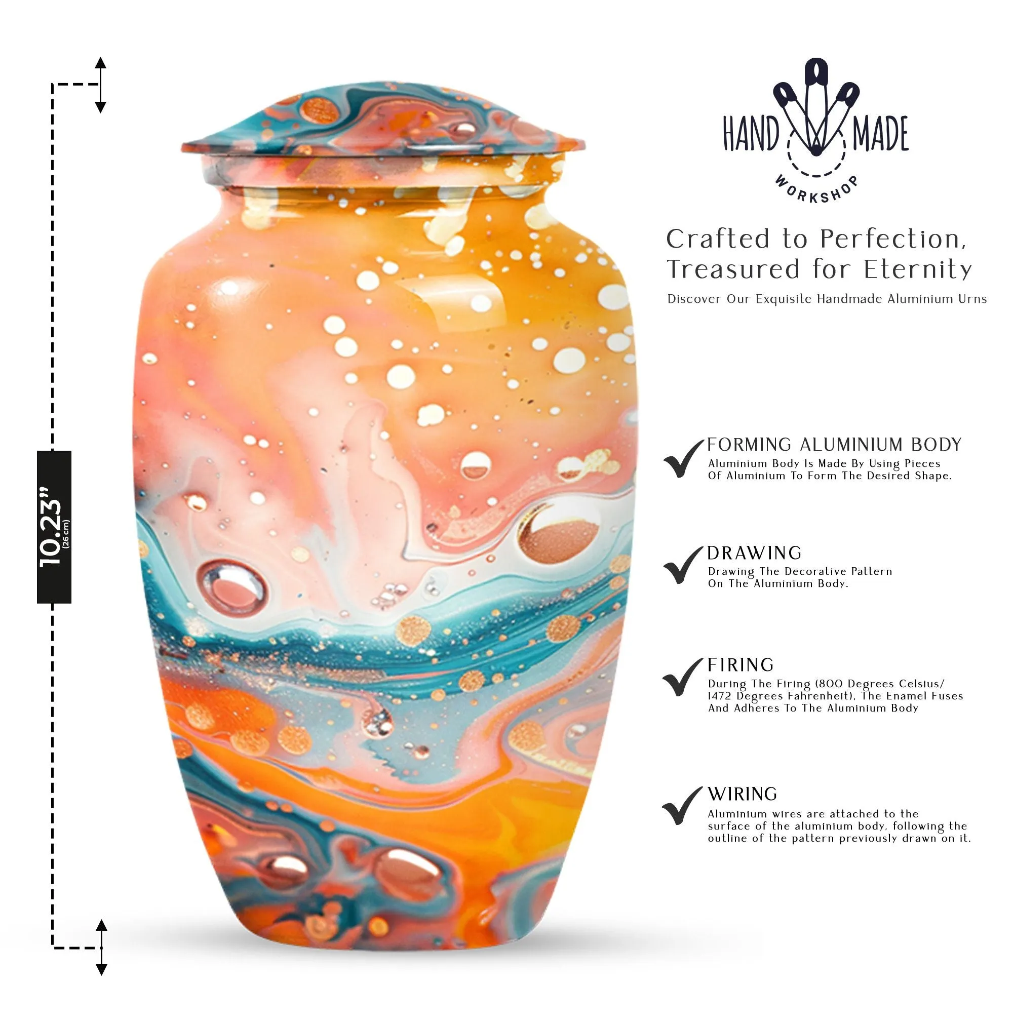Pastel Swirl Urn - Majestic Repository for Human