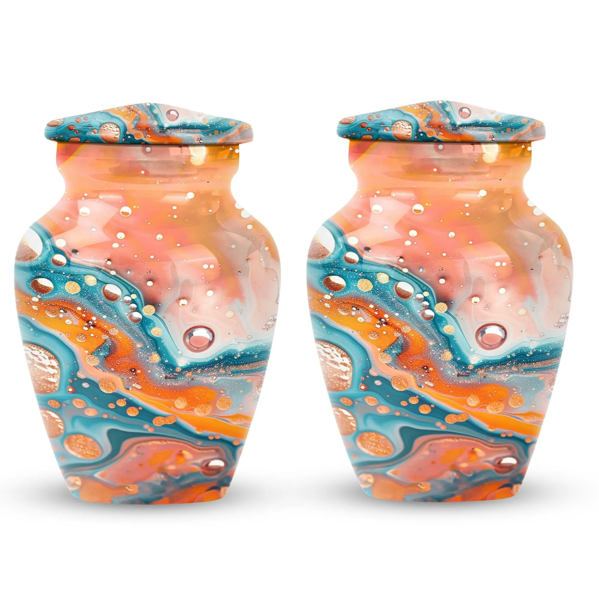 Pastel Swirl Urn - Majestic Repository for Human