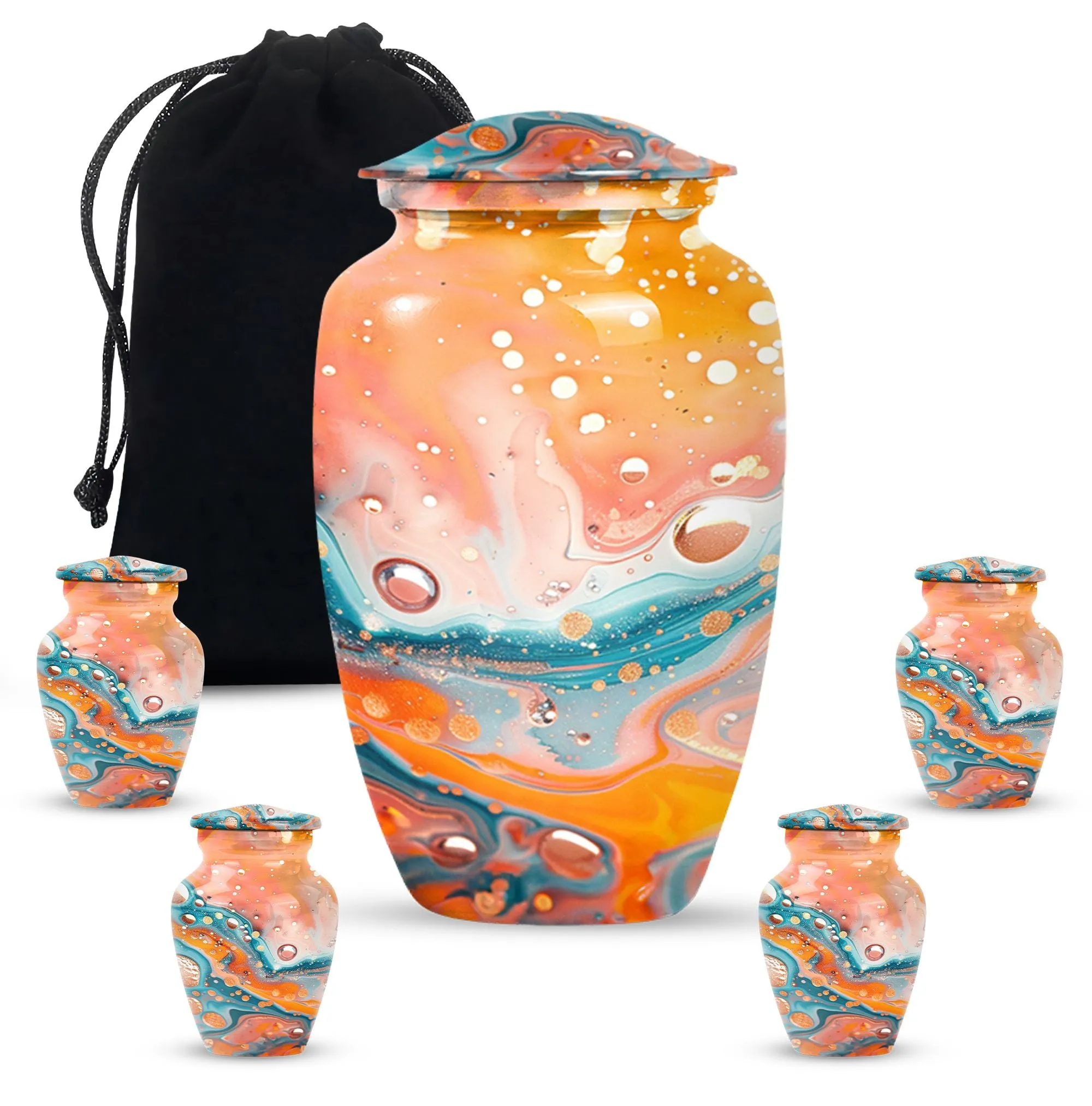 Pastel Swirl Urn - Majestic Repository for Human