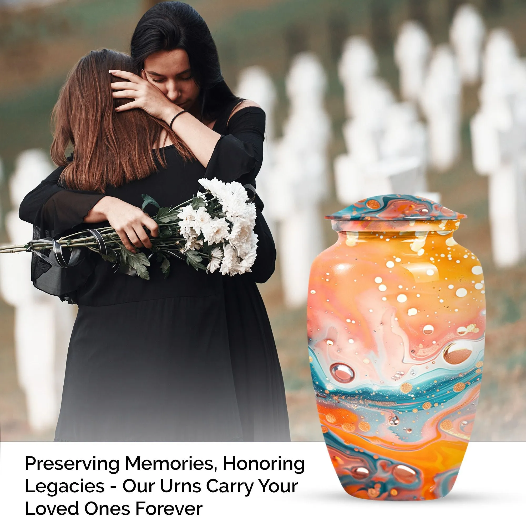 Pastel Swirl Urn - Majestic Repository for Human