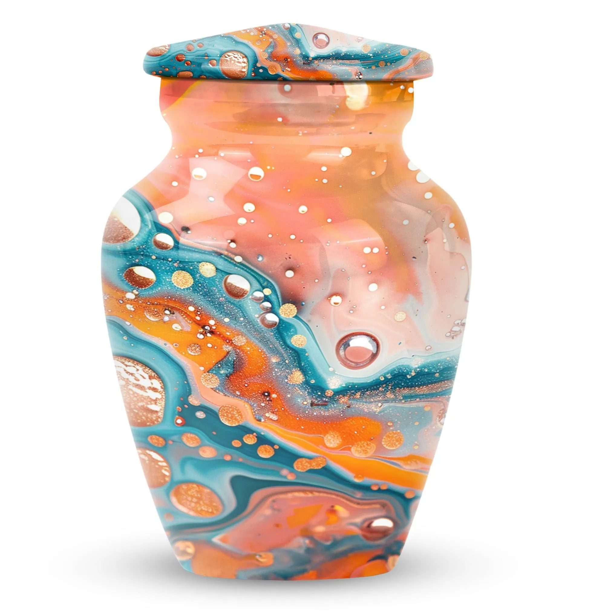 Pastel Swirl Urn - Majestic Repository for Human