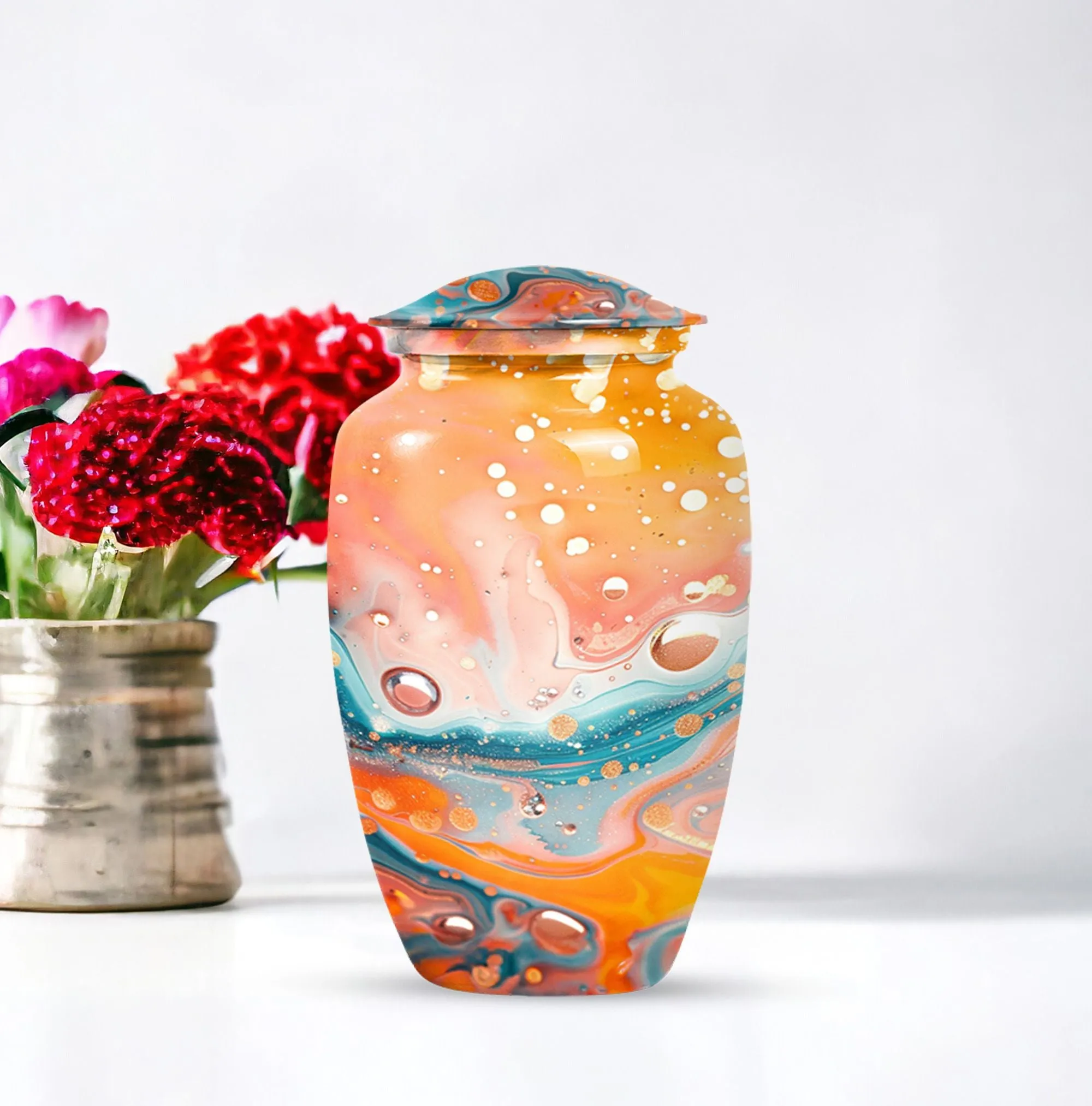 Pastel Swirl Urn - Majestic Repository for Human