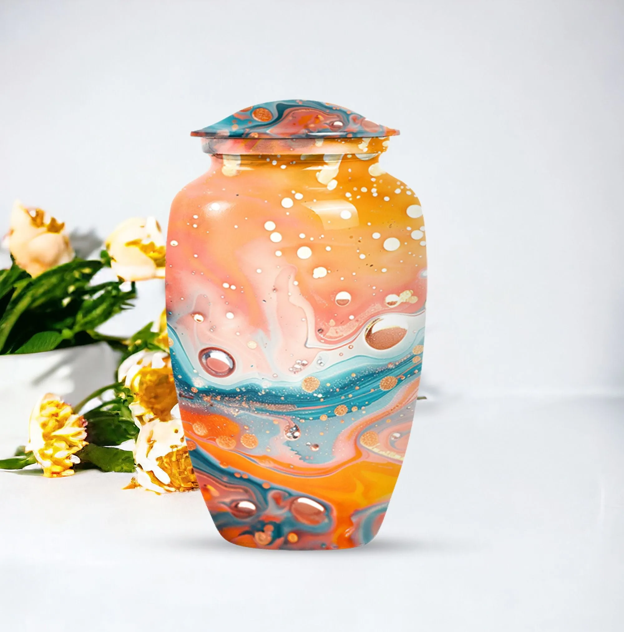 Pastel Swirl Urn - Majestic Repository for Human