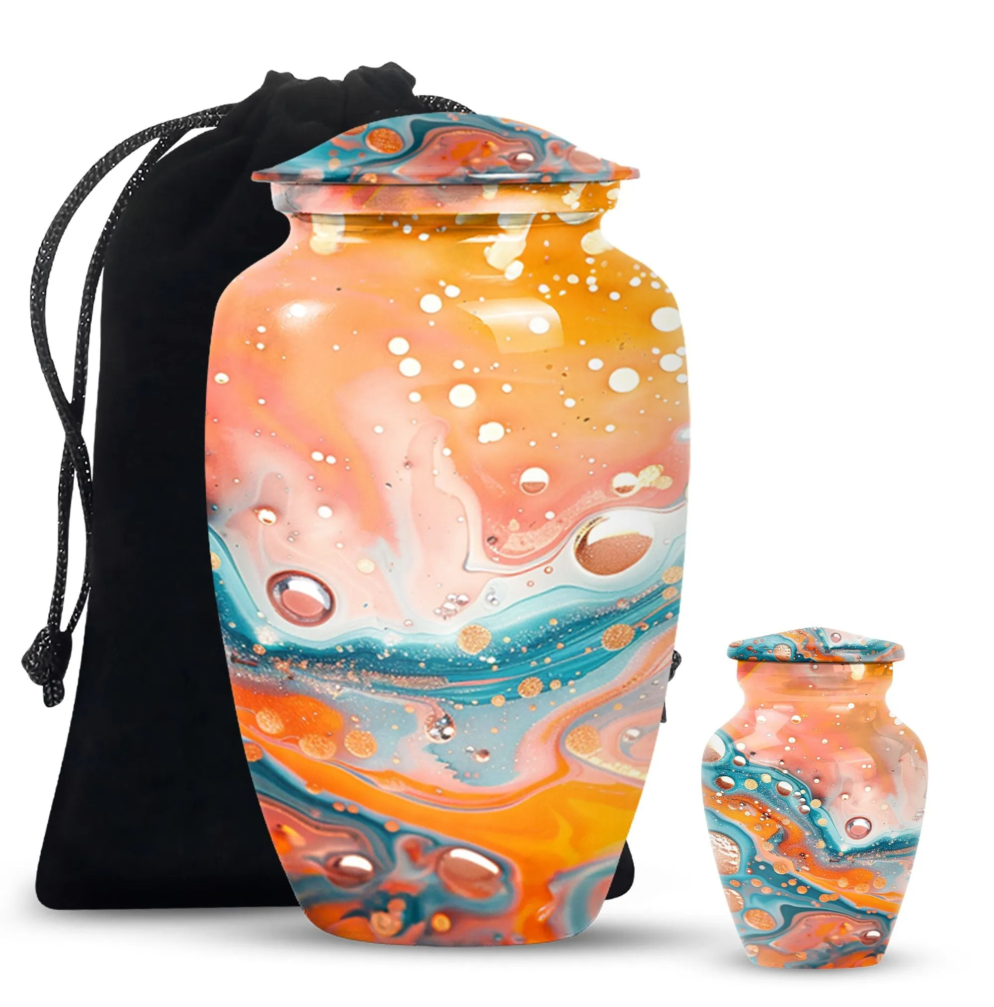 Pastel Swirl Urn - Majestic Repository for Human