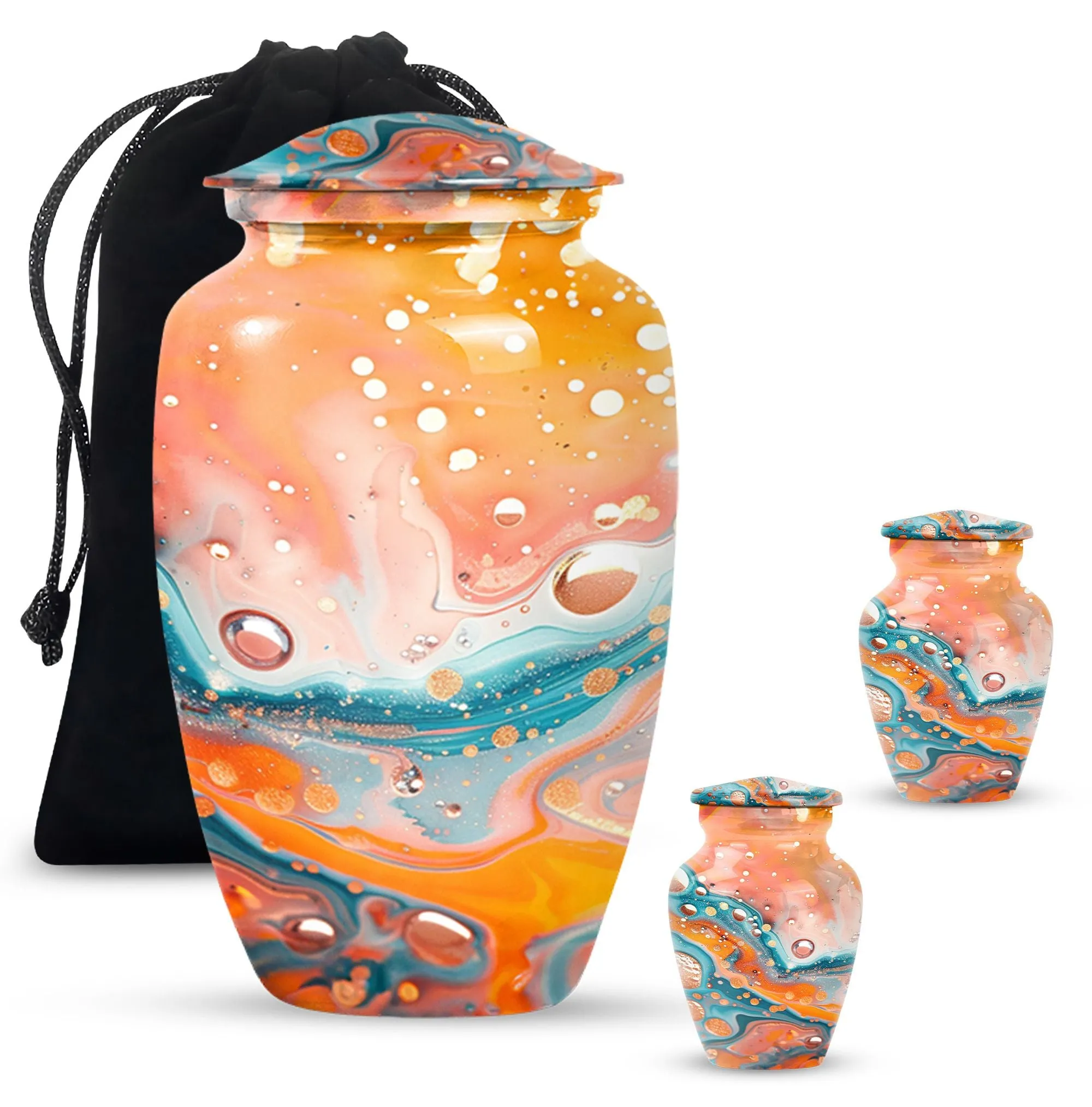 Pastel Swirl Urn - Majestic Repository for Human