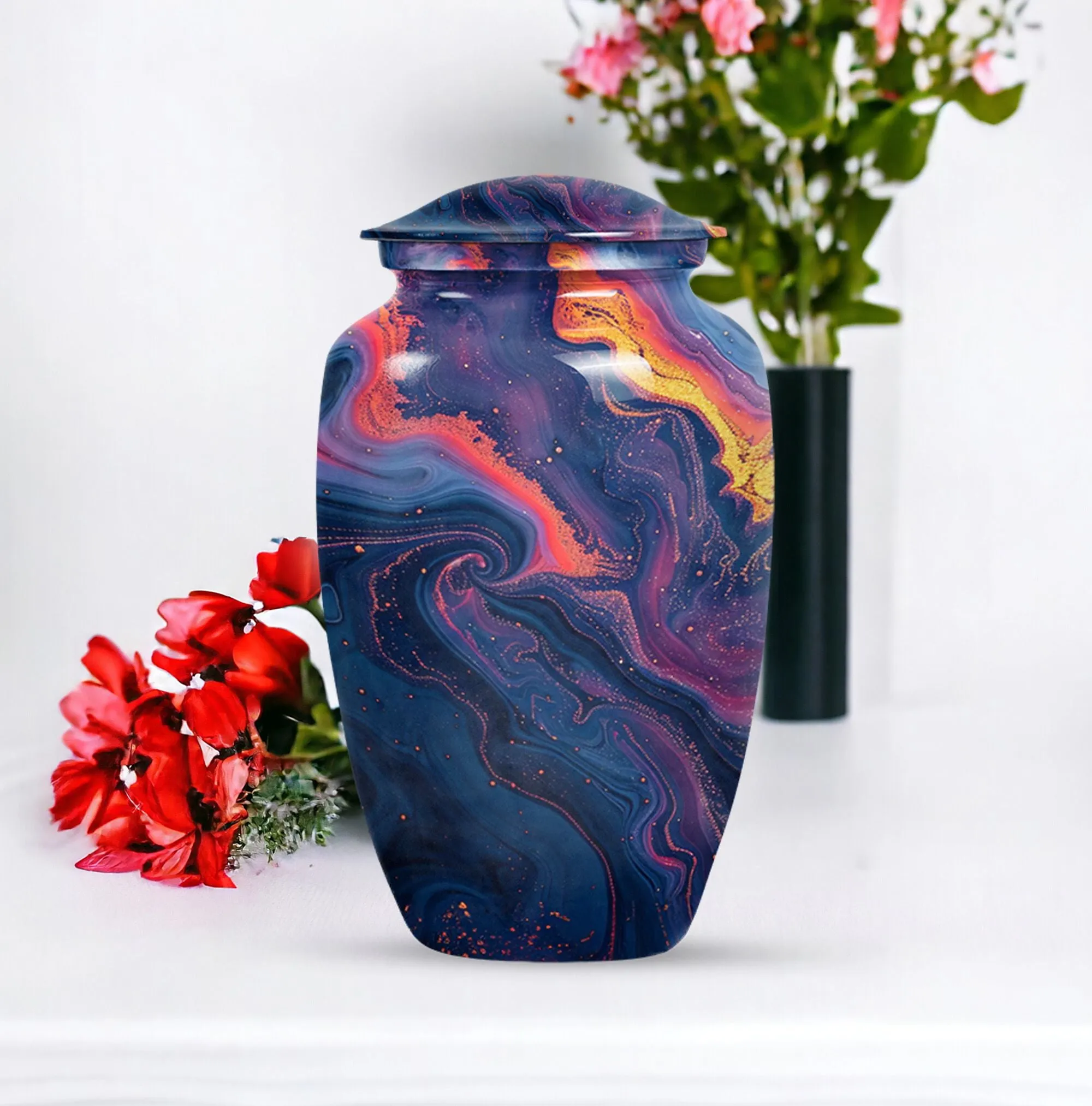 Pastel Swirl Urn: Unique Memorial Cremation Urn for Female Ashes
