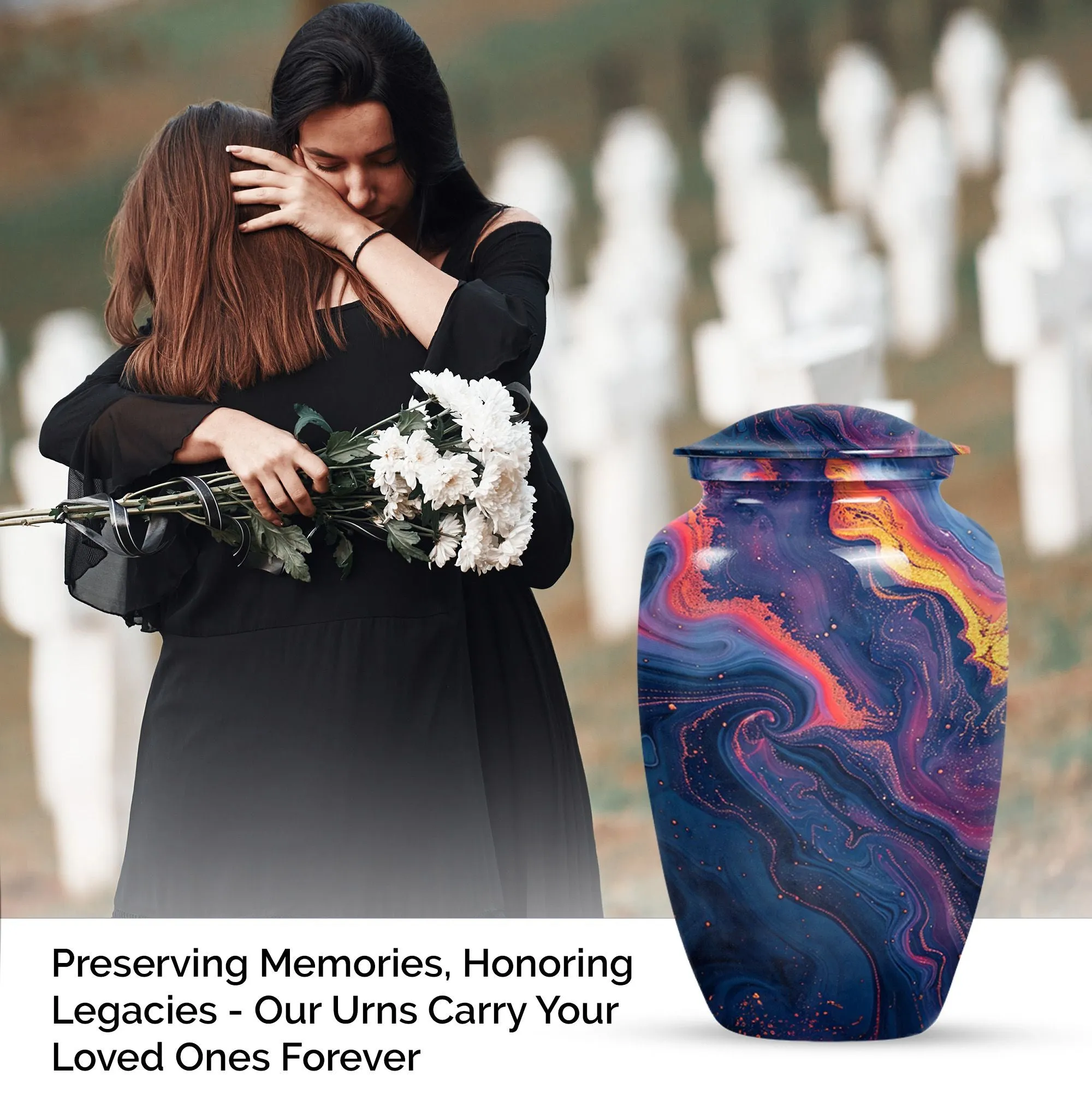 Pastel Swirl Urn: Unique Memorial Cremation Urn for Female Ashes